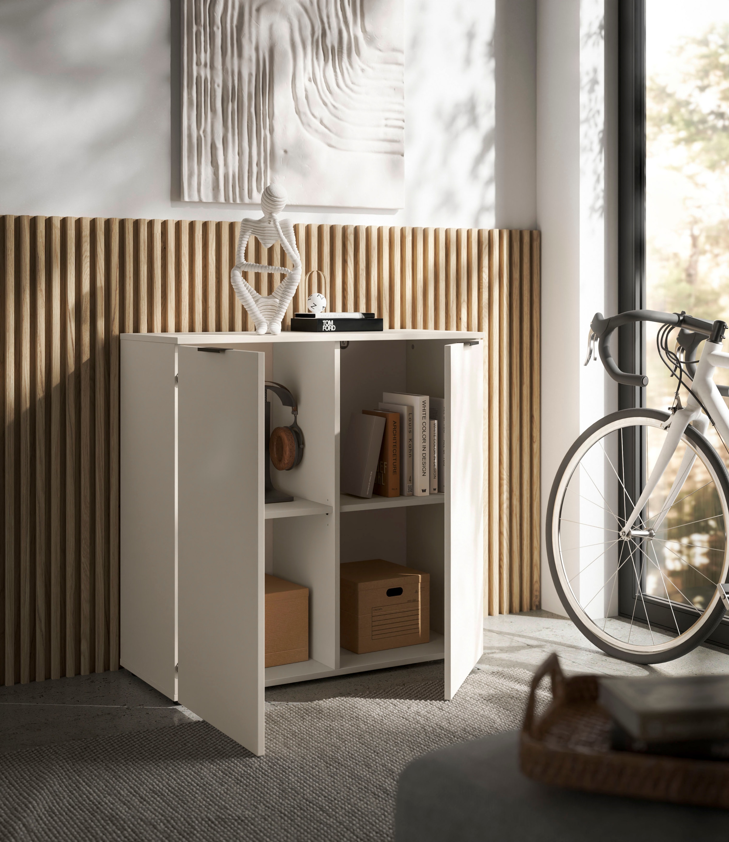 HBZ Sideboard »Linz Kommode, BxHxT 90x90x40cm«, (1 St.), Breite 90cm,Lip-Griff,Melaminbeschichtung