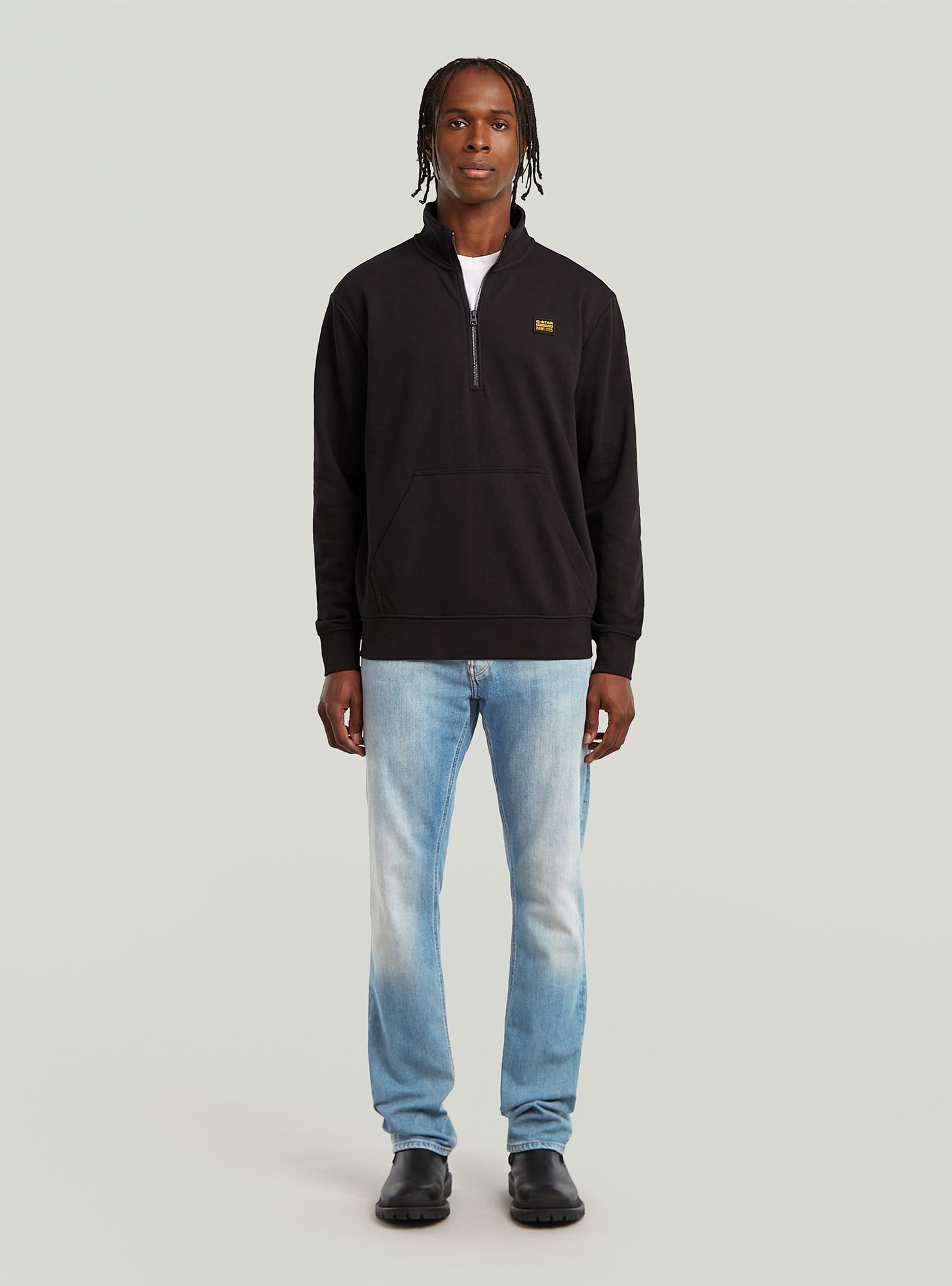 G-STAR Longpullover »Half Zip Sweater Label Badge«