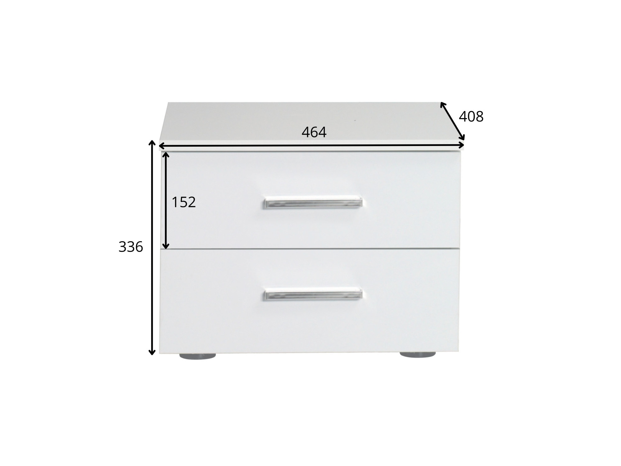 Home affaire Nachttisch »LANDERY Nachtkommode mit 2 Schubladen, Set 2 Stücke« Set,  hochglänzend, Set, 2 St., Nachtschränke, Maße B/T/H: 46,4/40,8/33,6 cm