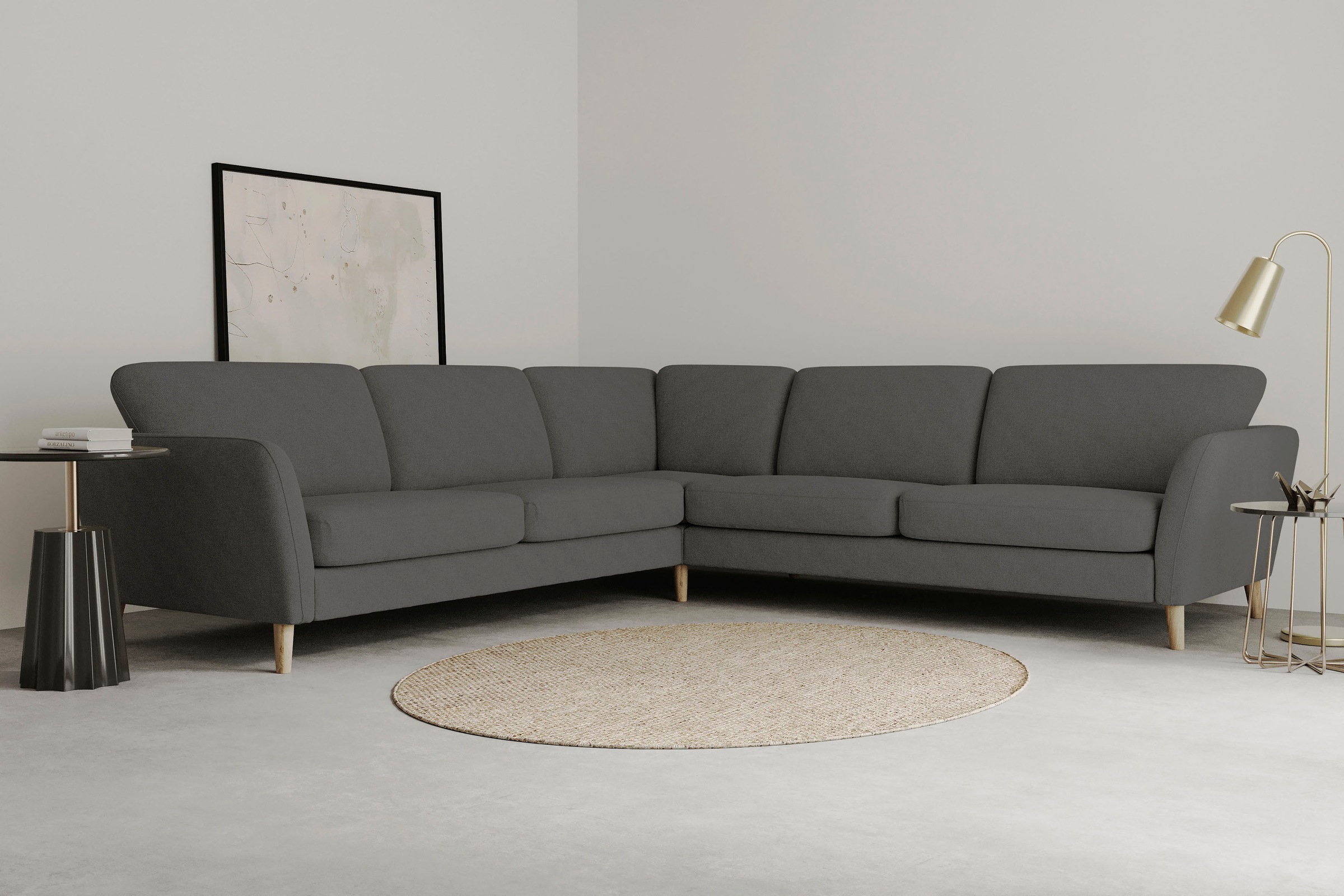 Home affaire Ecksofa »MARSEILLE 278/278 cm, L-Form, Webstoff, Flachgewebe, günstig online kaufen