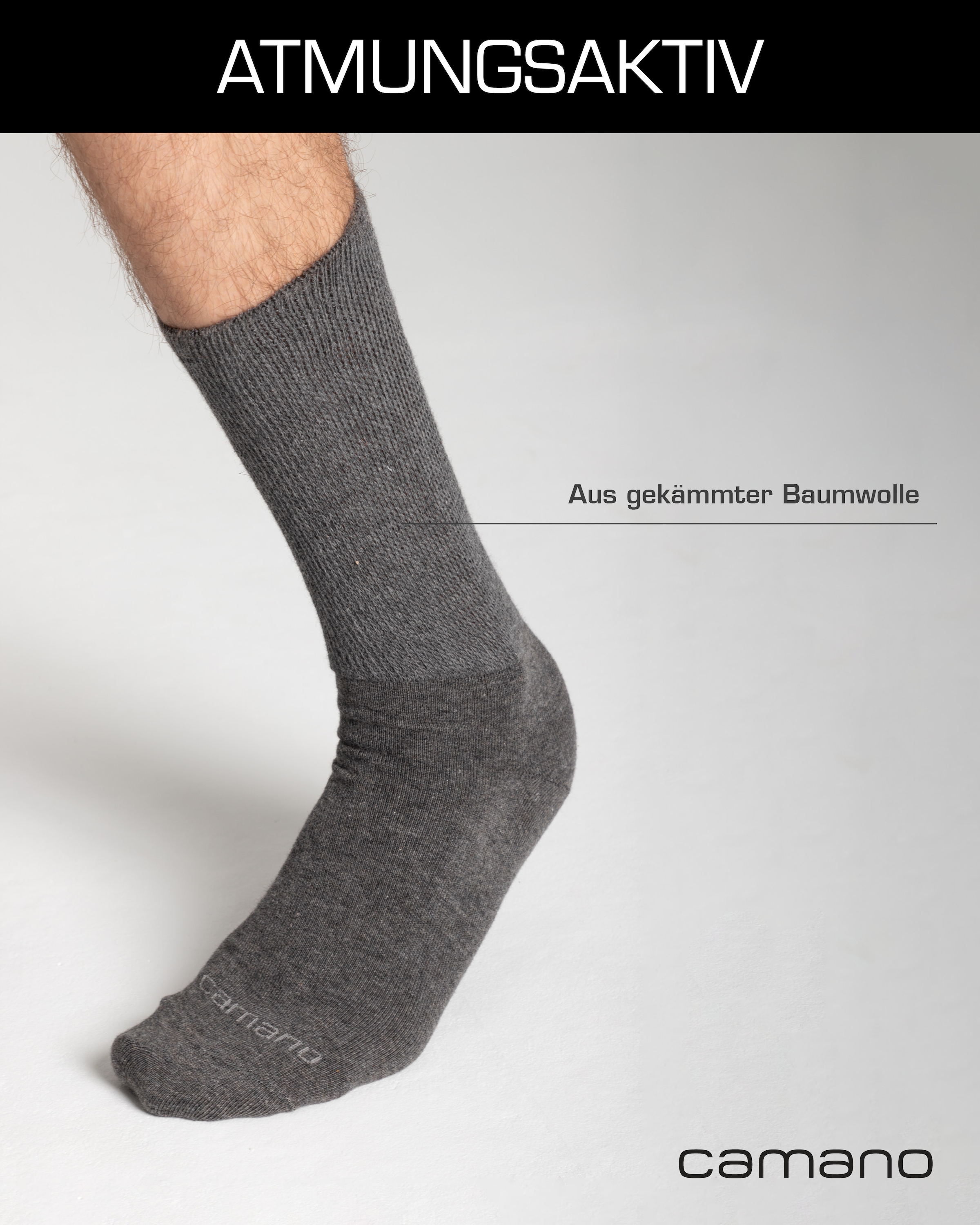Camano Diabetikersocken »comfort« 4 Paar tlg. mit besonders Venen-freundlichem Material