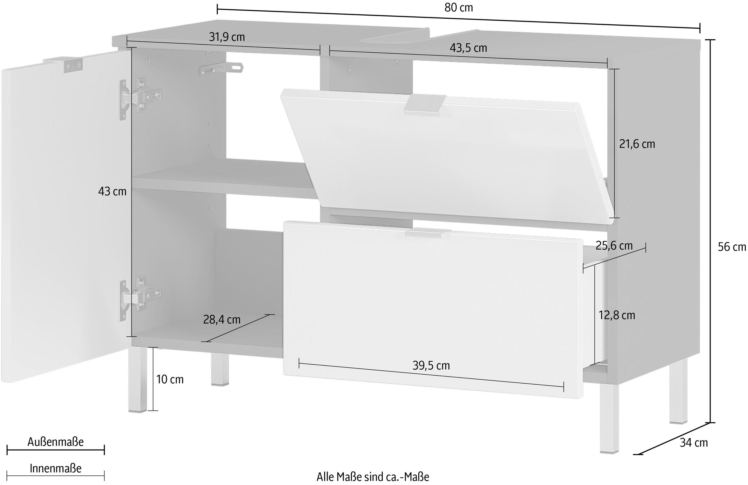 GERMANIA Waschbeckenunterschrank »GW-Mauresa«, in 2 Breiten, mit Schublade (+ Klappe), Soft-Close, Made in Germany