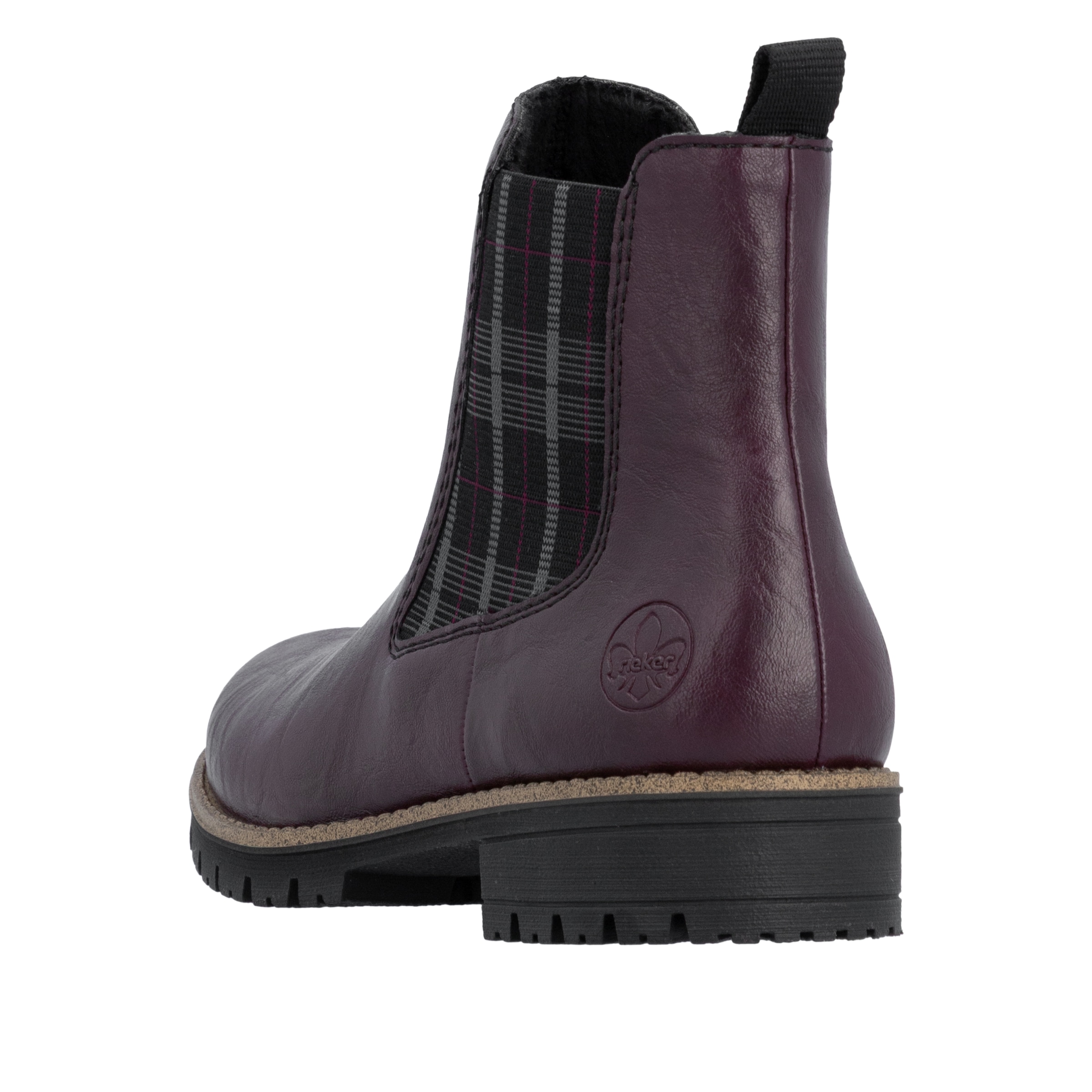 Rieker Chelseaboots  Stiefelette, Boots mit kariertem Stretcheinsatz an der Seite
