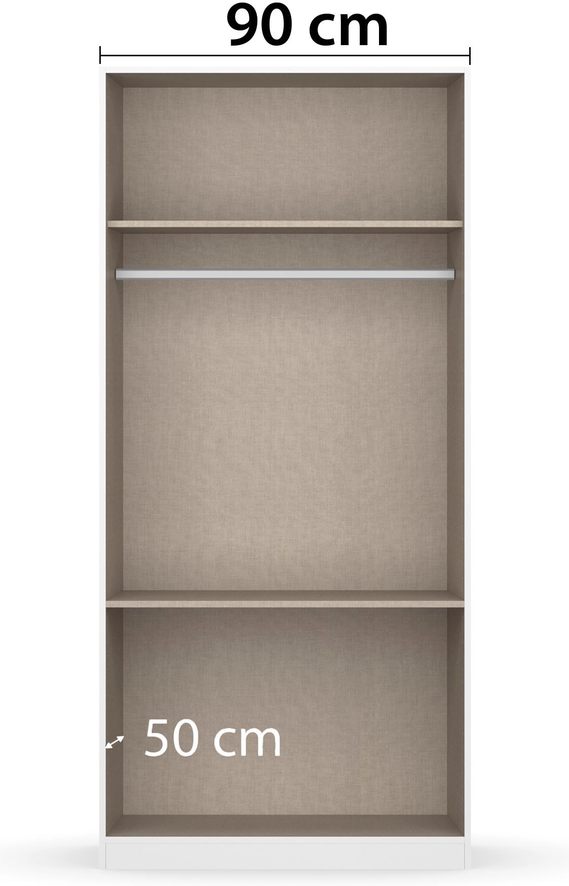 rauch Drehtürenschrank »Kleiderschrank Schrank Garderobe Wäscheschrank COSTA in 3 Breiten«, mit Spiegel, grifflose Front und Push-to-Open Funktion MADE IN GERMANY