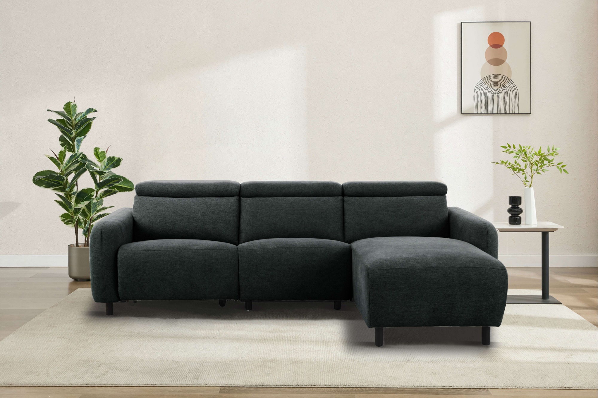 Home affaire Ecksofa »SKAANE Struktur, L-Form, 274 cm, manuelle u. elektris günstig online kaufen