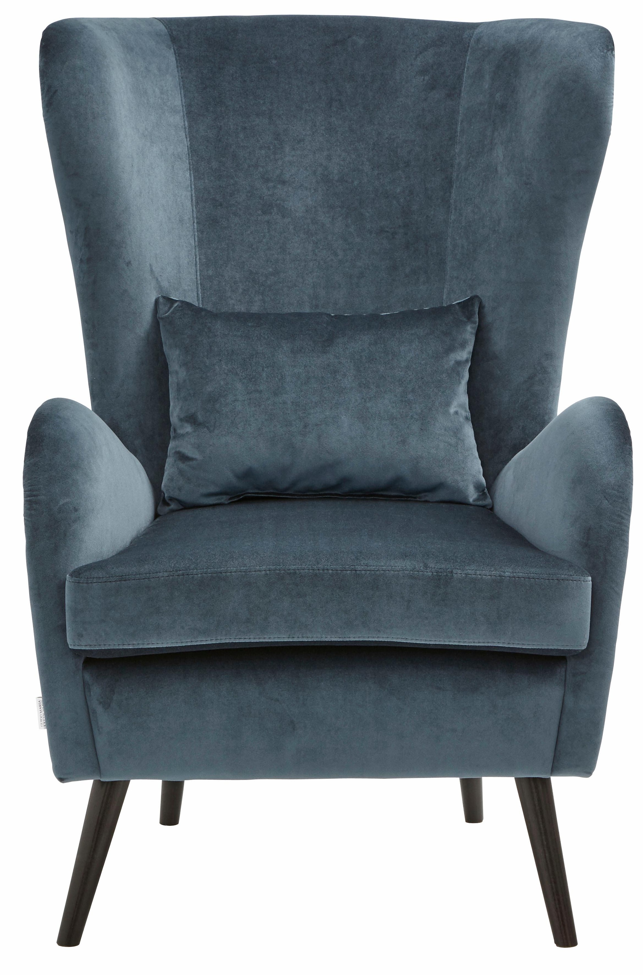 Guido Maria Kretschmer Home&Living Sessel »Salla auch in Fellimitat und Feincord, viele Bezugsarten, Ohrensessel«, wahlweise mit oder ohne Hocker; großer Sessel: Maße B/T/H: 78/94/118cm