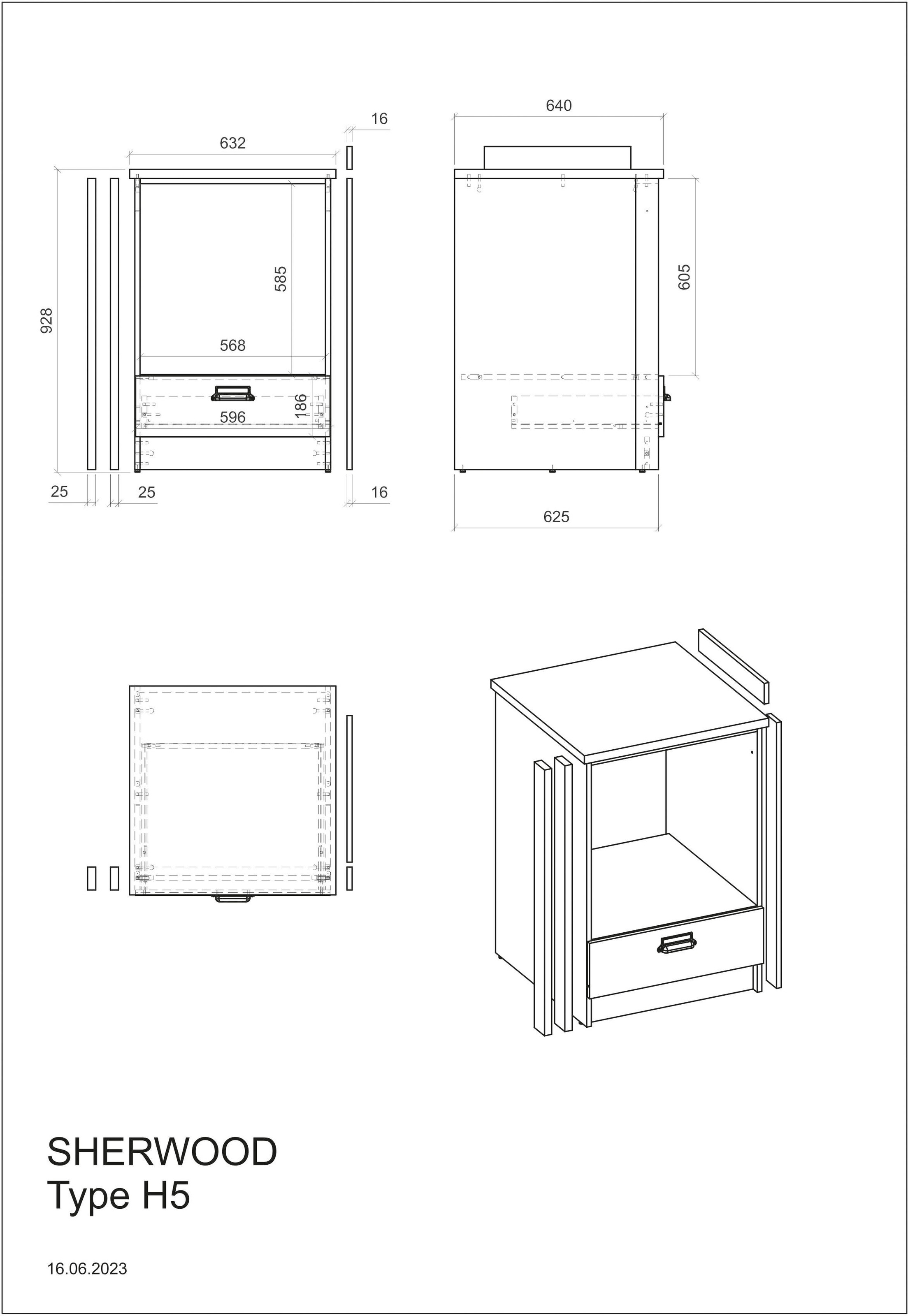 Home affaire Küchenzeile »Sherwood«, Breite 196 cm, mit Herdumbauschrank, ohne E-Geräte