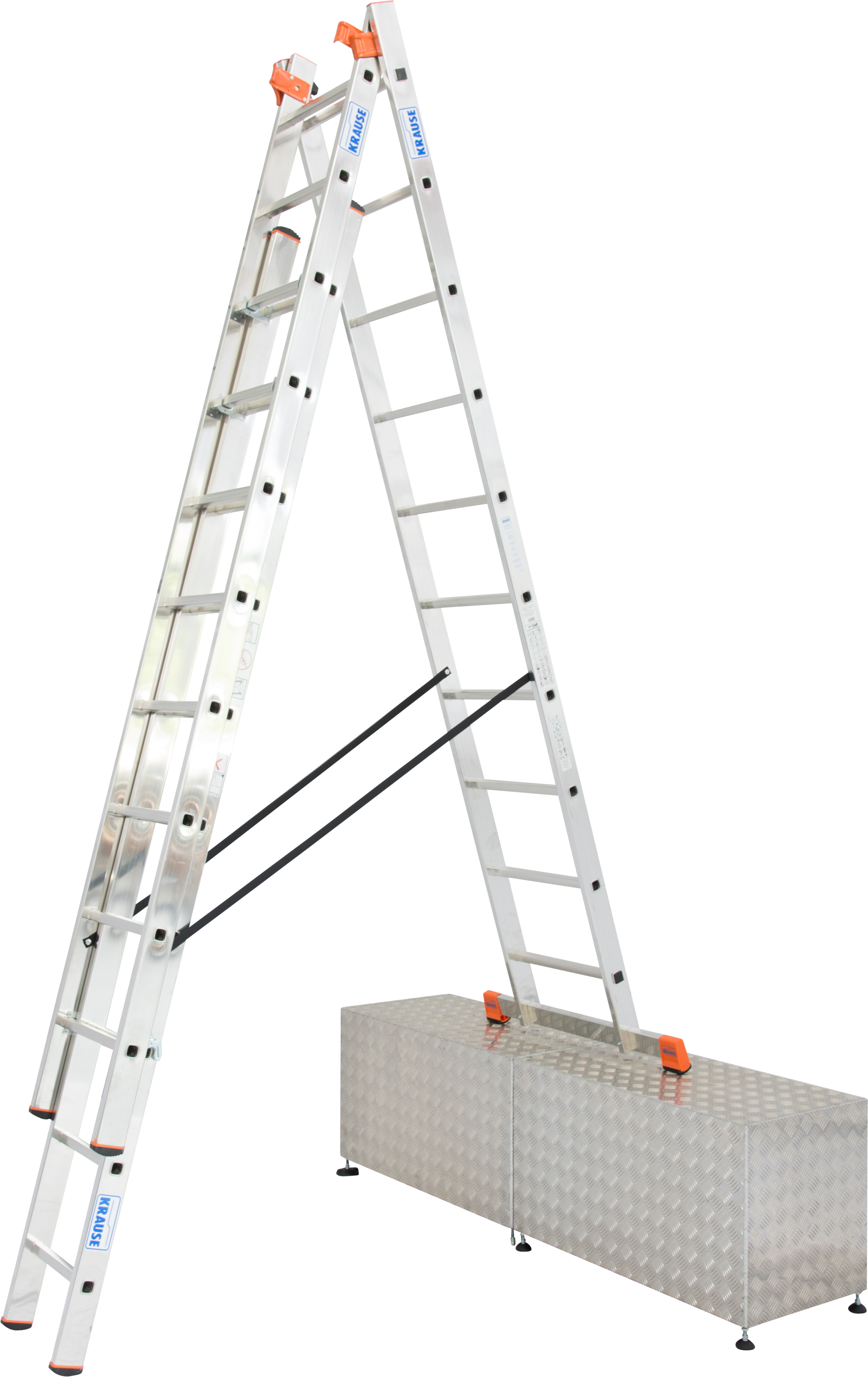 KRAUSE Vielzweckleiter »Tribilo« Alu, 3x10 Sprossen, Arbeitshöhe ca. 765 cm aluminiumfarben B/H/L: 48 cm x 18 cm x 300 cm