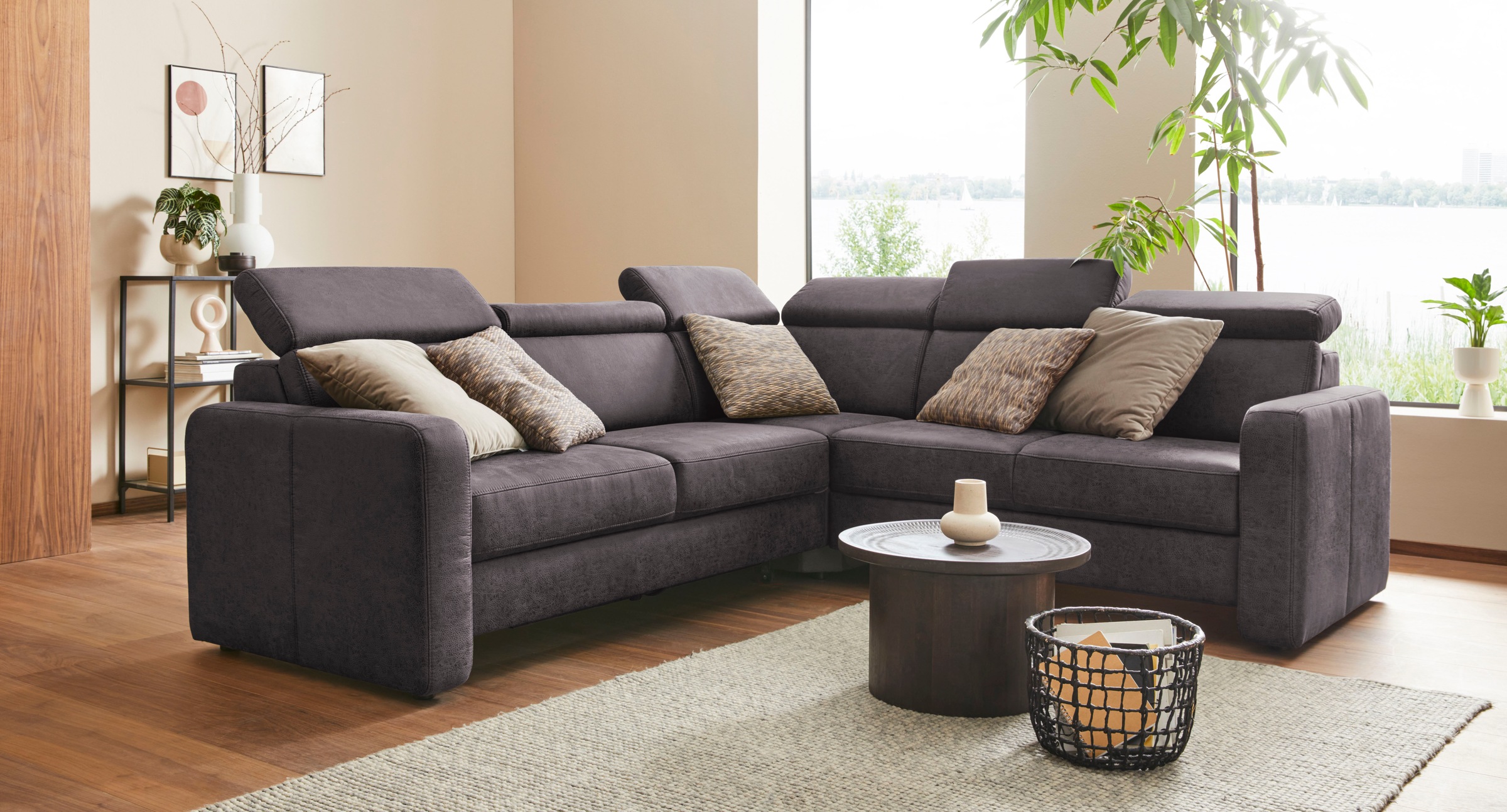 sit&more Ecksofa »Bologna L-Form« Kopfteilverstellung, wahlweise mit Bettfunktion und Schubkasten