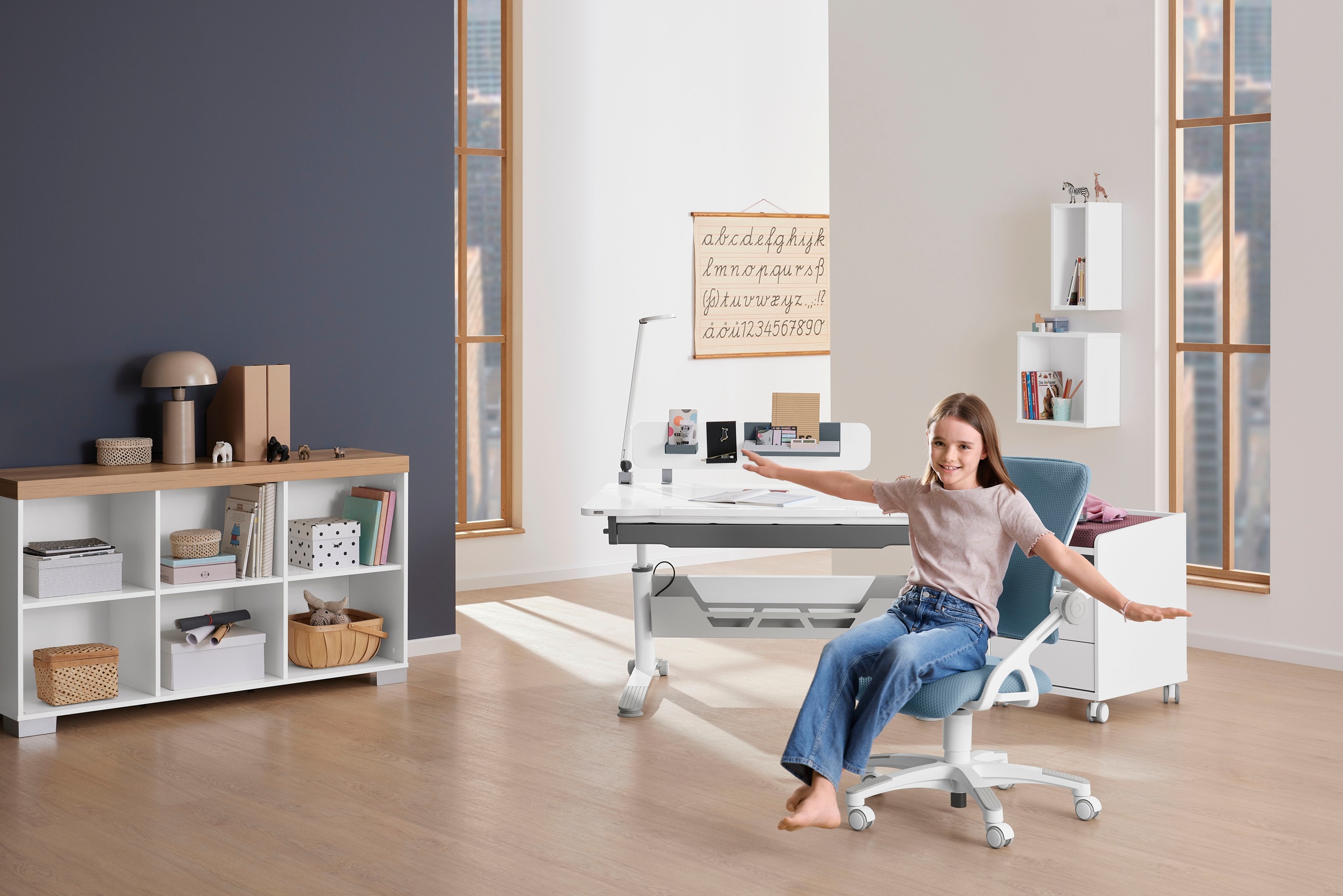 PAIDI Kinderstuhl »YVO in verschiedenen Farben, mitwachsend & ergonomisch« () waschbare Bezügen, tiefen- & höhenverstellbarer Schreibtischstuhl