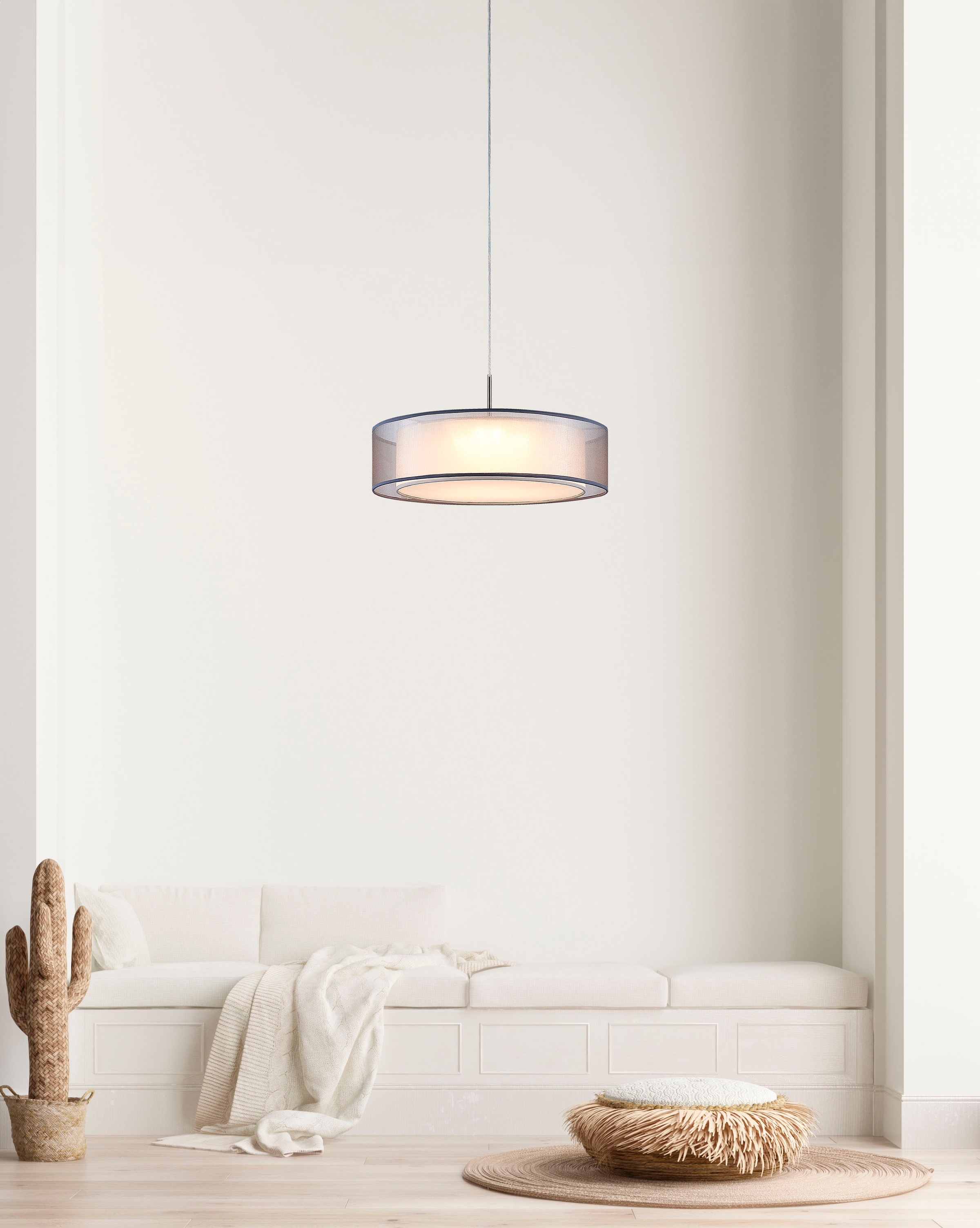 NOWA Hängeleuchte »CHLOE«, Leuchtmittel LED-Modul | LED fest integriert, Pendelleuchte, Hängeleuchte, Textil, Esstisch, Wohnbereich