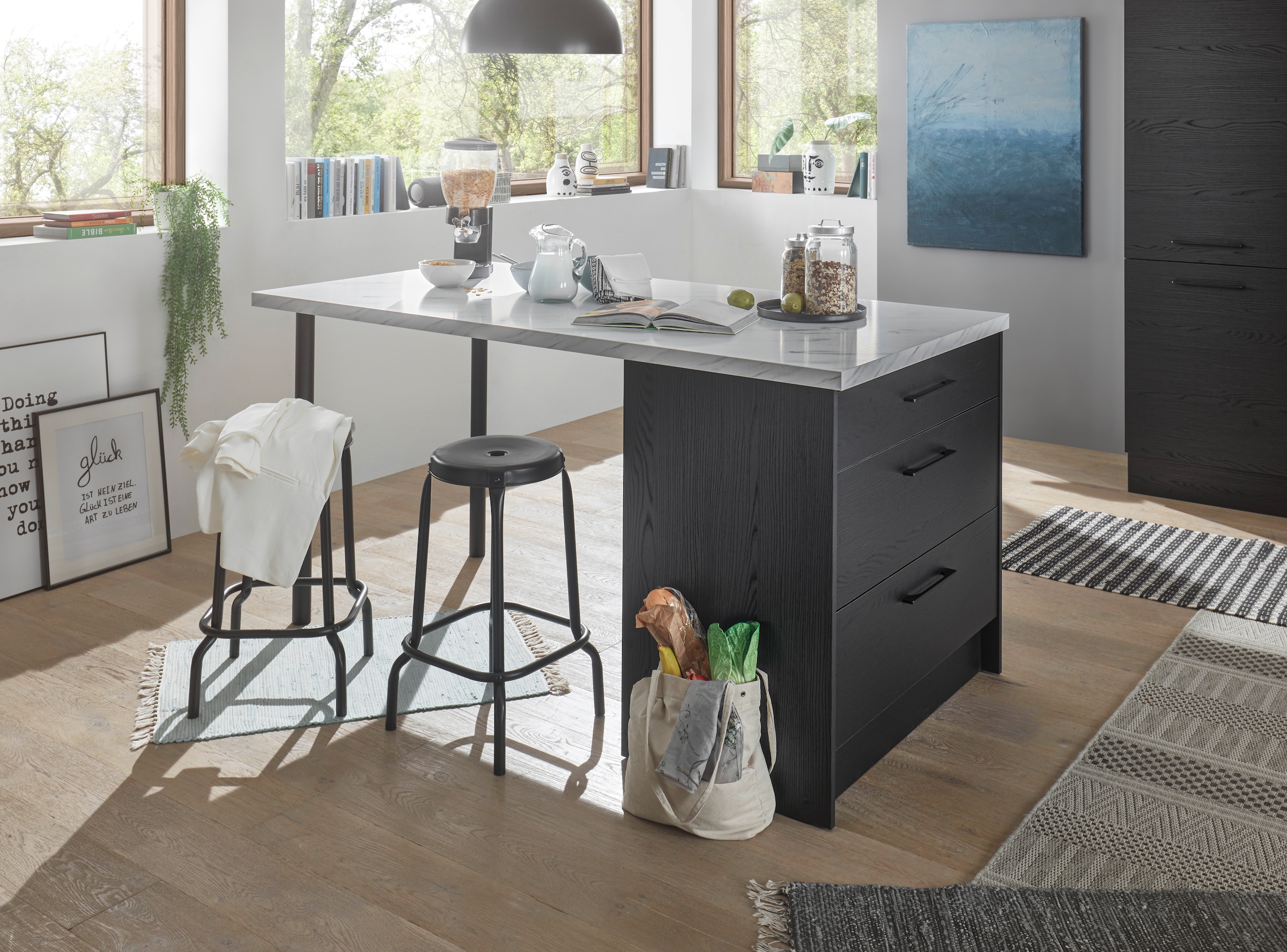 BASIC by Balculina Kücheninsel »Yorki Kücheninsel« Breite 180 cm, Stauraum günstig online kaufen