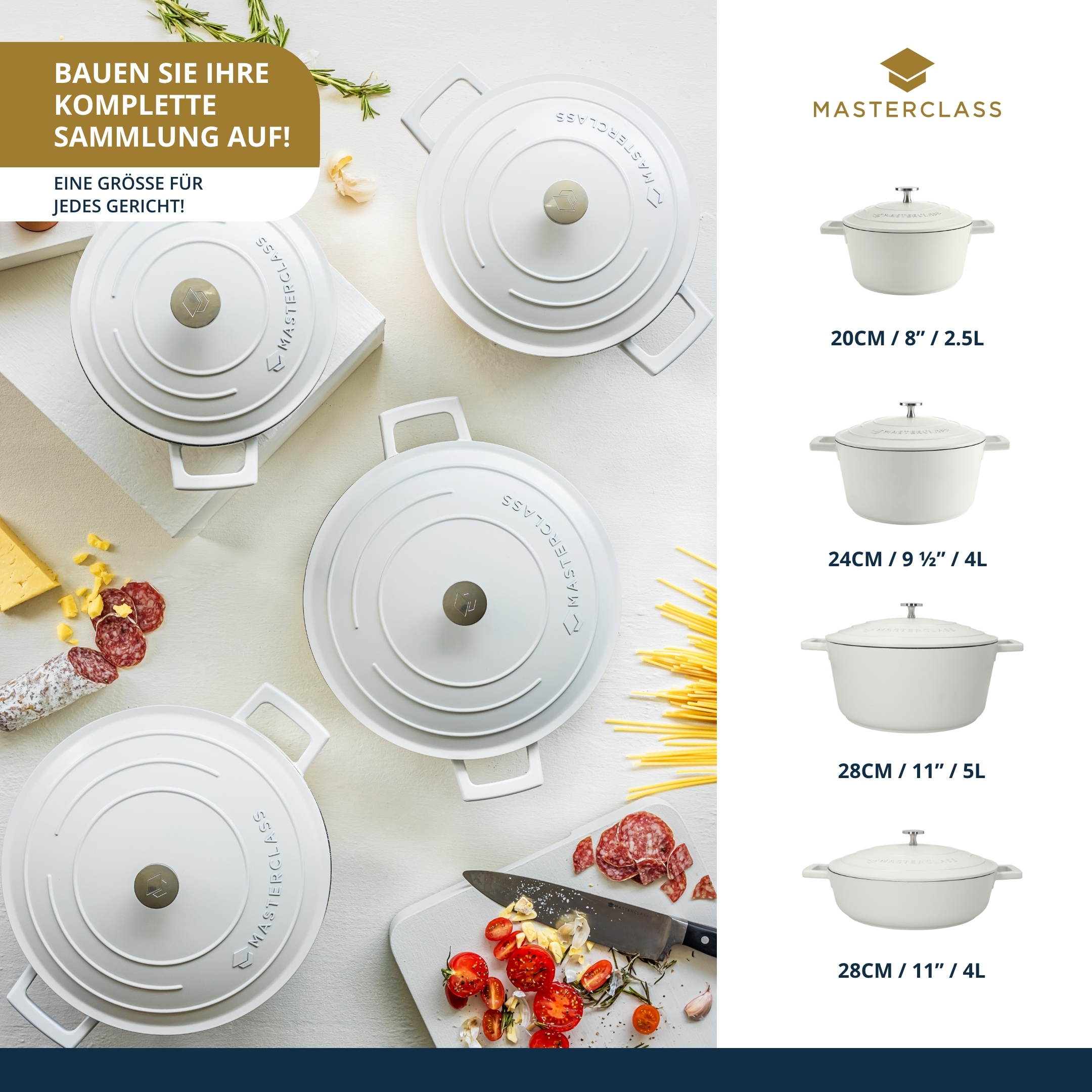 Master Class Kasserolle »MasterClass«, Aluminiumguss, 5 Liter, rund, ultraleicht, kratzfeste Antihaftbeschichtung, Induktion