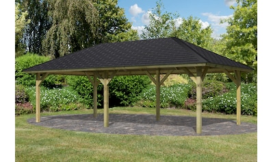 Karibu Pavillon »Holm 2«, (Set), BxTxH: 431x778x318 cm, mit schwarzen Dachschindeln kaufen