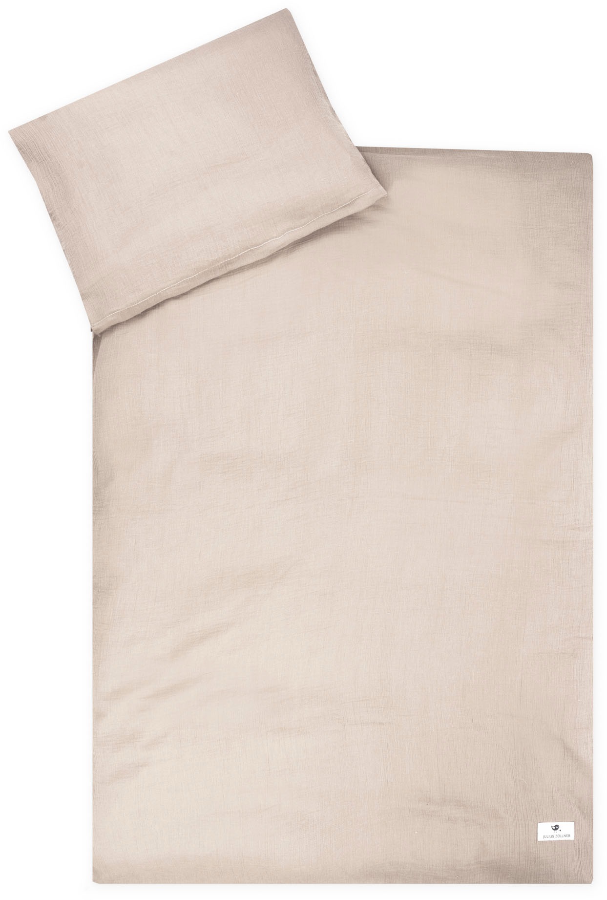 Kinderbettwäsche JULIUS ZÖLLNER Baby- und Kinderbettwäsche aus 100% Musselin, beige (sand), B/L: 100cm x 135cm, 1 Stk., 1 Stk., Musselin, B/L: 40cm x 60cm, 2 Stk.