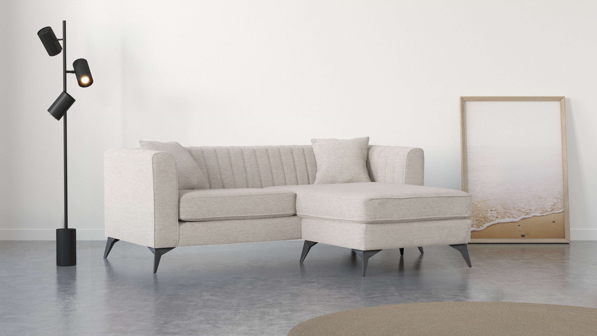 Places of Style Ecksofa »MATTHEW L-Form ideal für kleine Räume, Maße B/T/H: günstig online kaufen