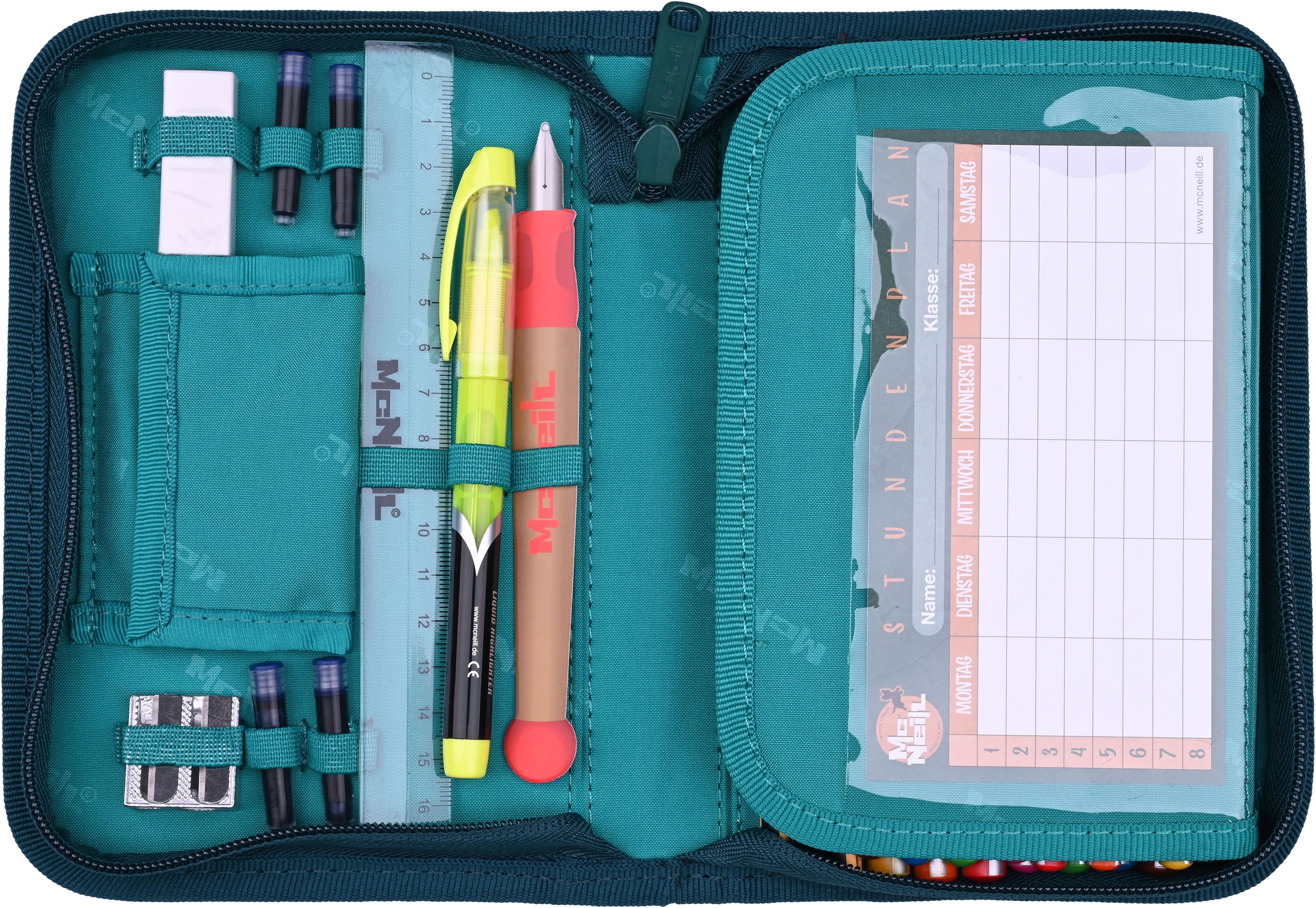 McNeill Schulranzen »Primo, inkl. Etui, Turnbeutel,« Reflektierende Streifen auf den Schultergurten;Retroreflektierende Flächen