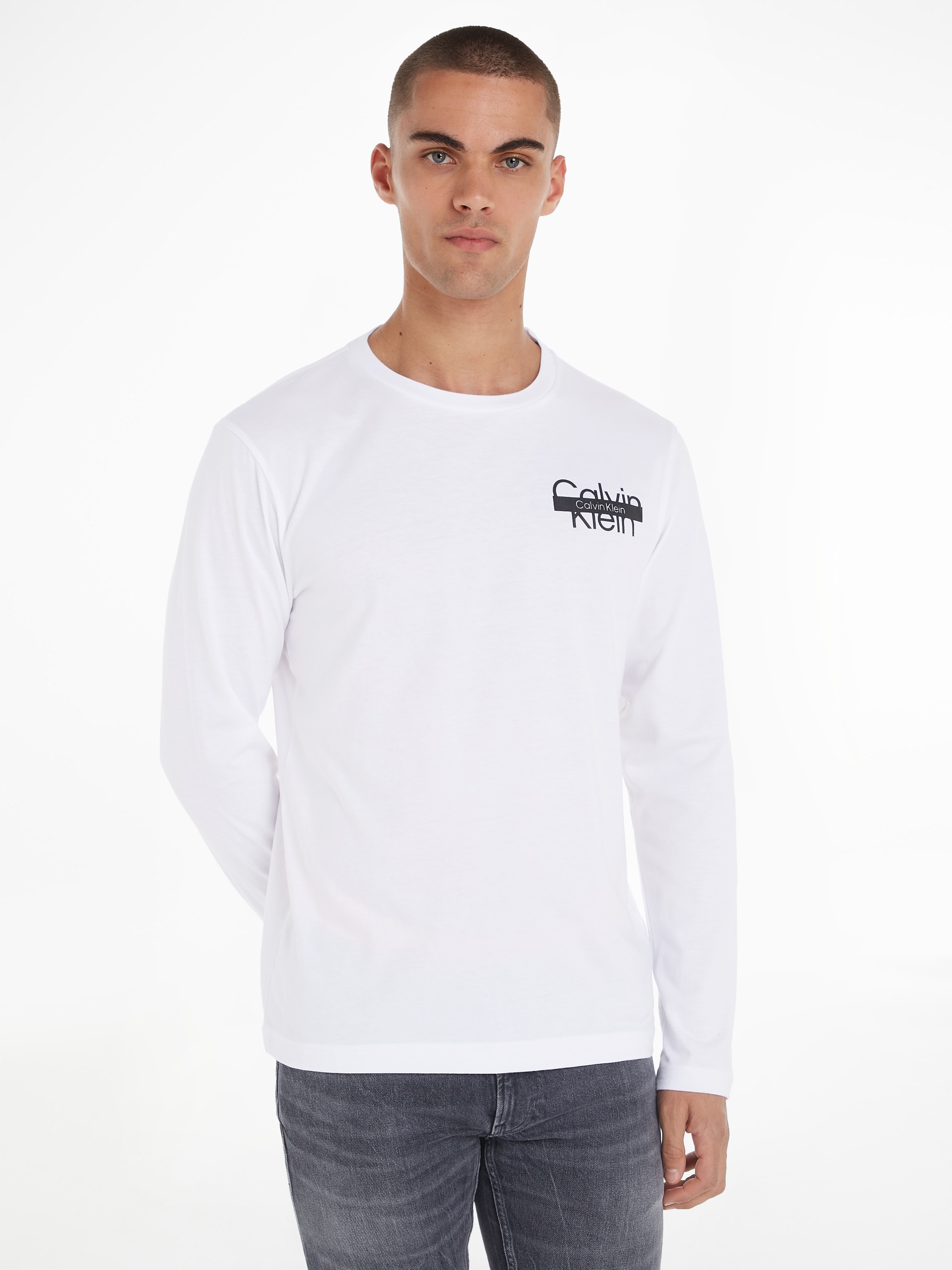 Calvin Klein Langarmshirt »CUT THROUGH LOGO LS T-SHIRT«
