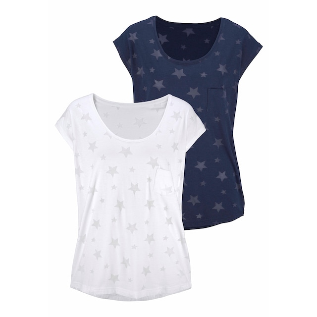 Beachtime T-Shirt, (2er-Pack), Ausbrenner-Qualität mit leicht transparenten  Sternen im Online-Shop bestellen
