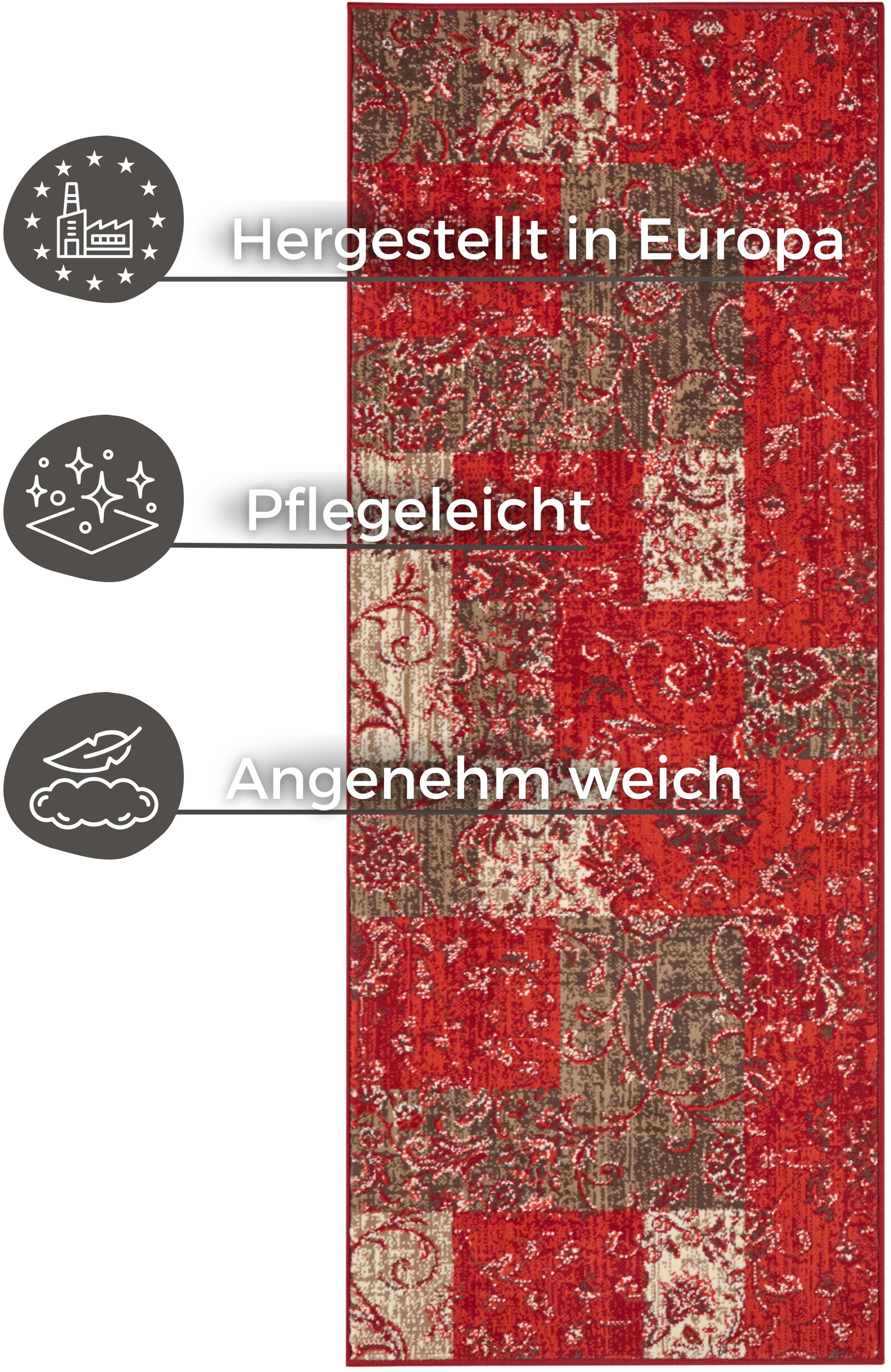 HANSE Home Läufer »Kirie«, rechteckig, 9 mm Höhe, Patchwork, Kurzflor, Teppichläufer, Modern, Vintage, Wohnzimmer, Flur