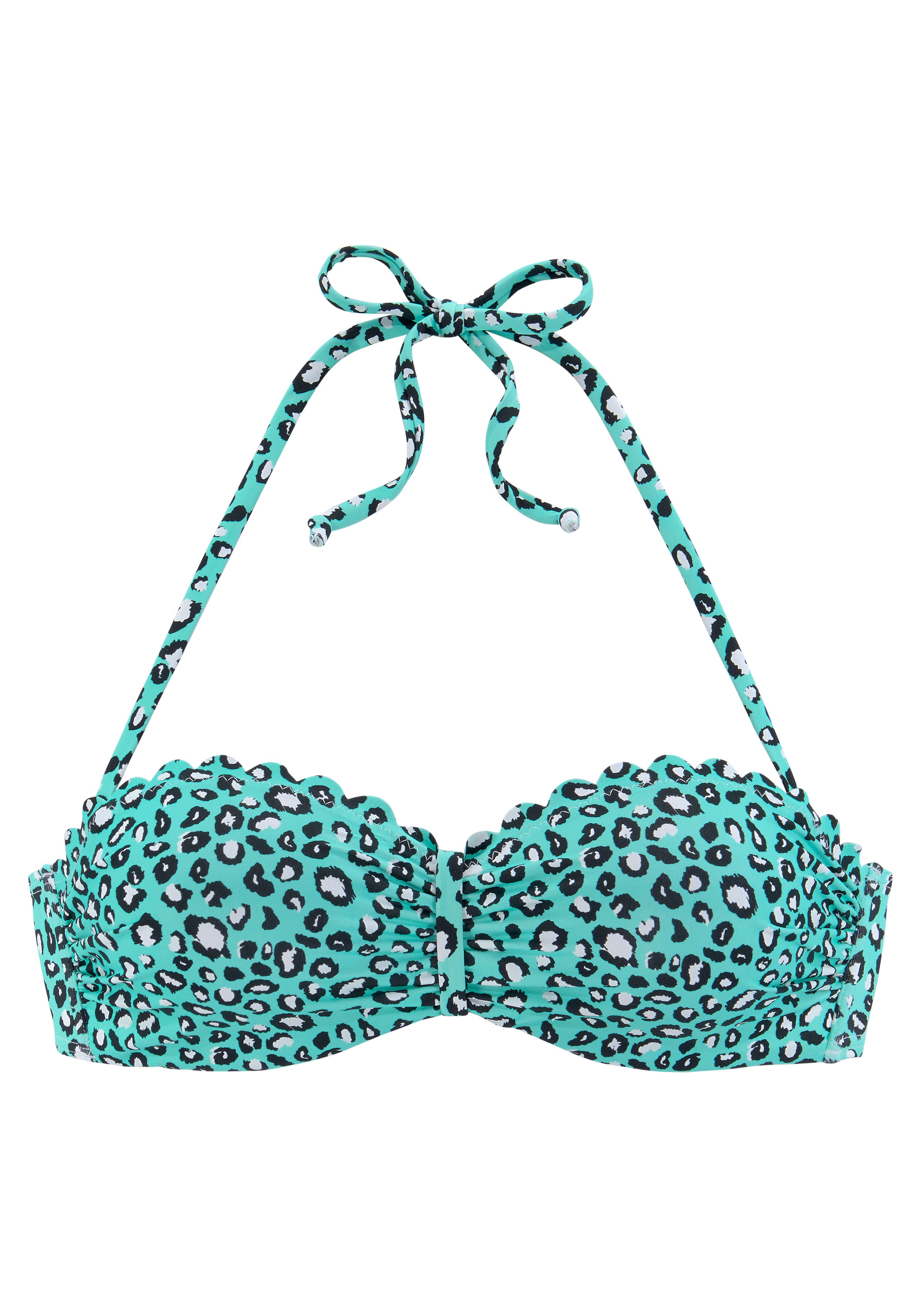 LASCANA Bügel-Bandeau-Bikini-Top »Mae«, farbenfroher Animalprint, wattierte Cups, abnehmbare Träger