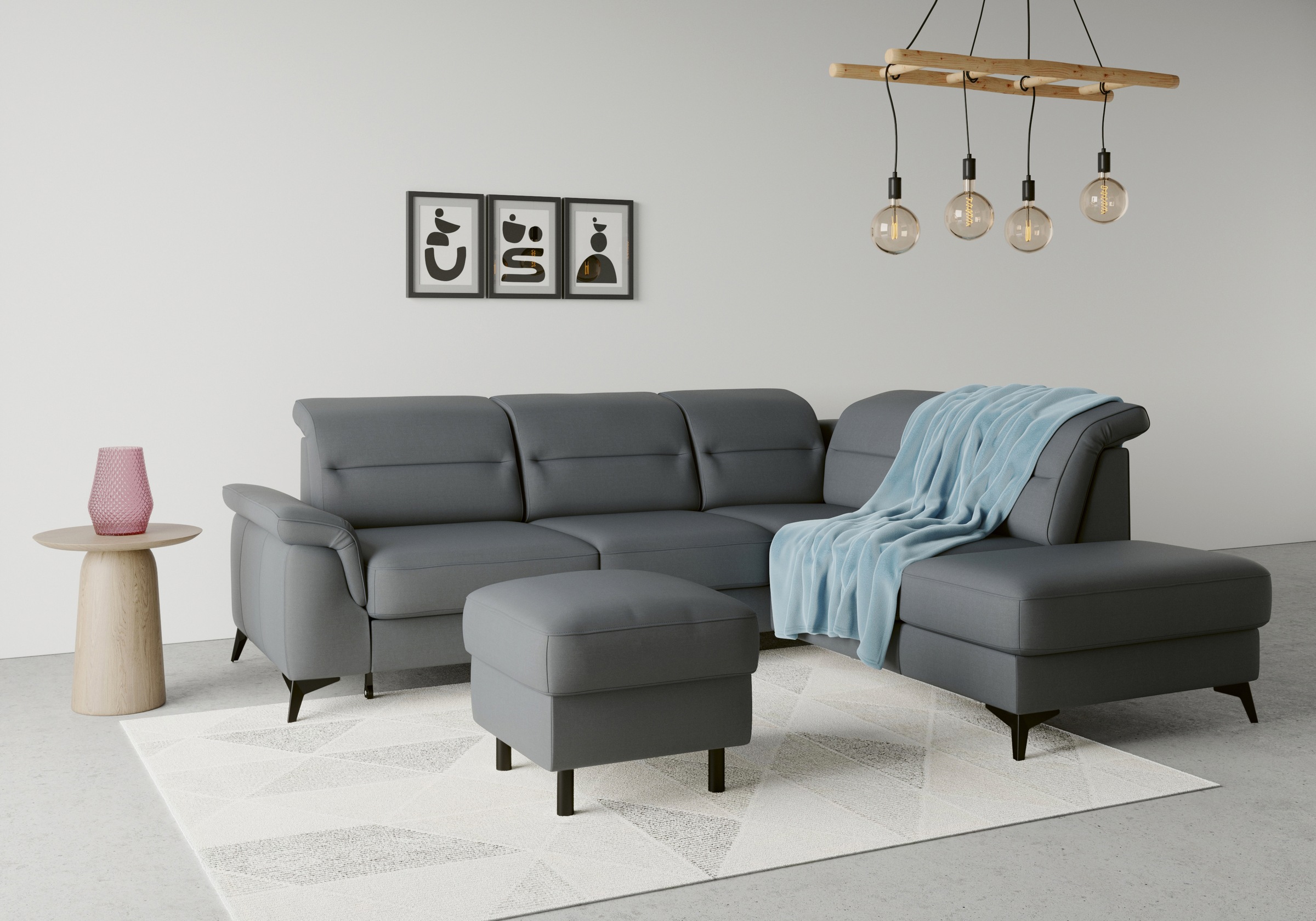 sit&more Ecksofa »Sinatra L-Form«, mit Ottomane, optional mit Kopfteilverstellung und Armteilfunktion