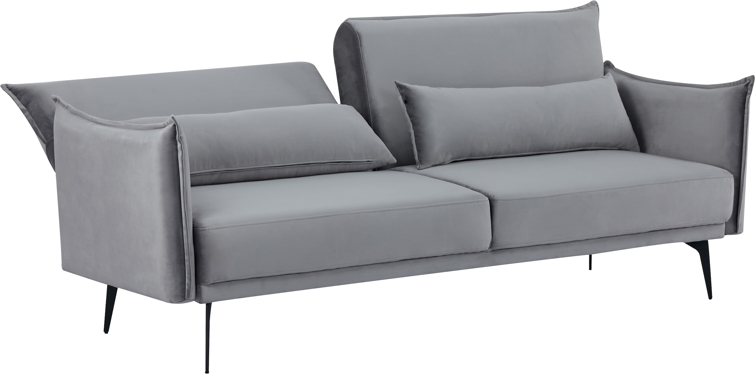 INOSIGN Schlafsofa »TULARE, 204 cm, klappbarer 3-Sitzer mit verstellbarer Rückenlehne,«, Schlaffunktion, Velvet-Samtvelours u. Webstoff