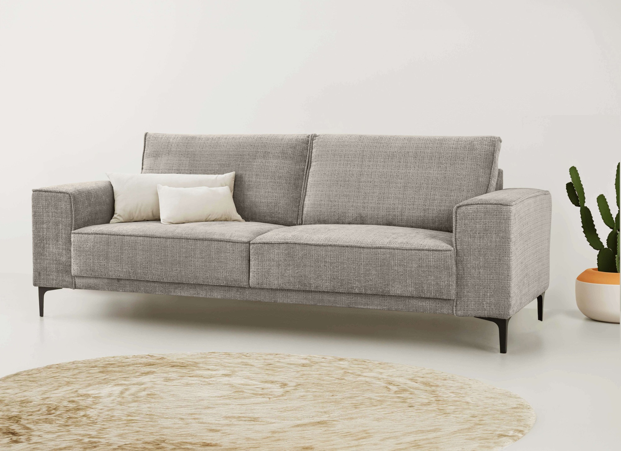 OTTO home 3-Sitzer »3er Sofa Oland, Struktur, Flachgewebe, Luxus-Microfaser günstig online kaufen