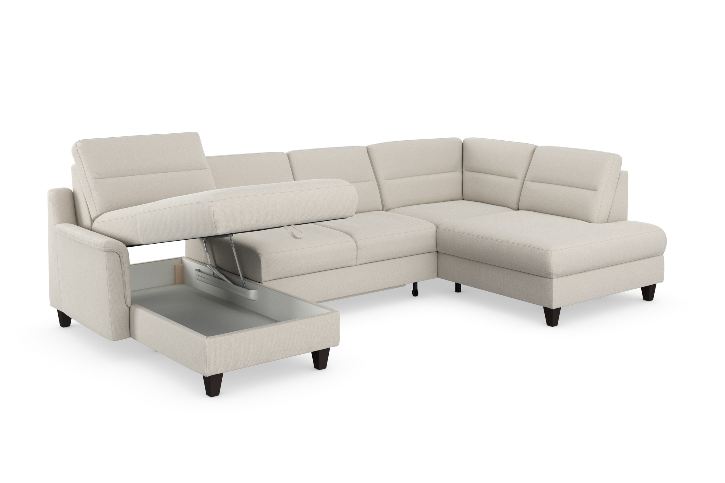 sit&more Wohnlandschaft »Farö U-Form«, inklusive Federkern, wahlweise mit Bettfunktion und Bettkasten
