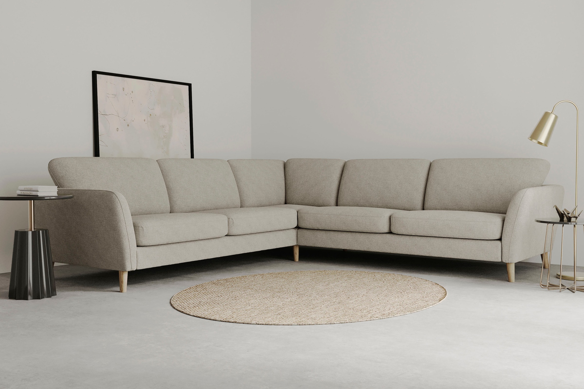 Home affaire Ecksofa »MARSEILLE 278/278 cm, L-Form, Webstoff, Flachgewebe, günstig online kaufen