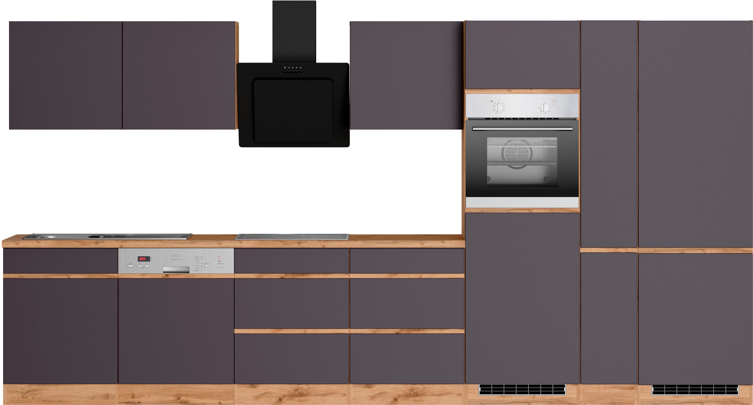 KOCHSTATION Küchenzeile »KS-Riesa« Stellbreite 390 cm, wahlweise mit Indukt günstig online kaufen