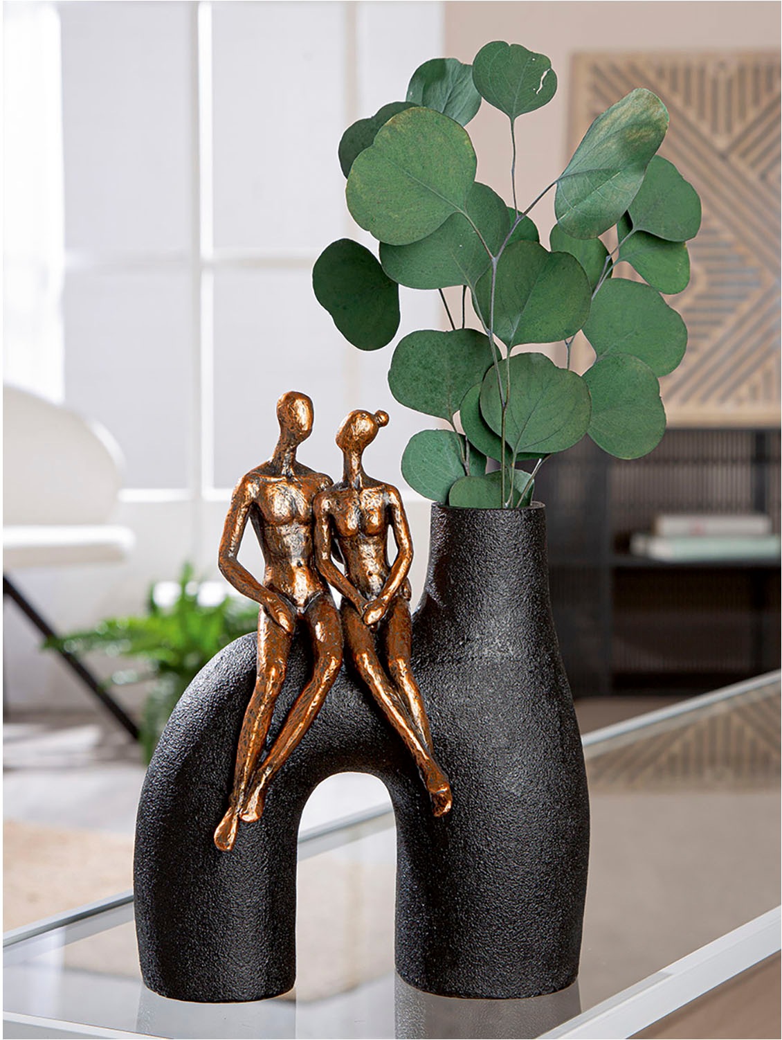 Casablanca by Gilde Tischvase »Vase Mann; Frau Movement schwarz H. 25,5 cm« günstig online kaufen