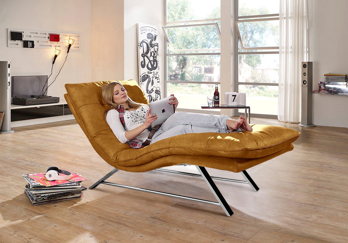 W.SCHILLIG Relaxliege »daily dreams« in Waffelkissen-Optik, wahlweise mit Motor, Kufengestell, in 2 Breiten