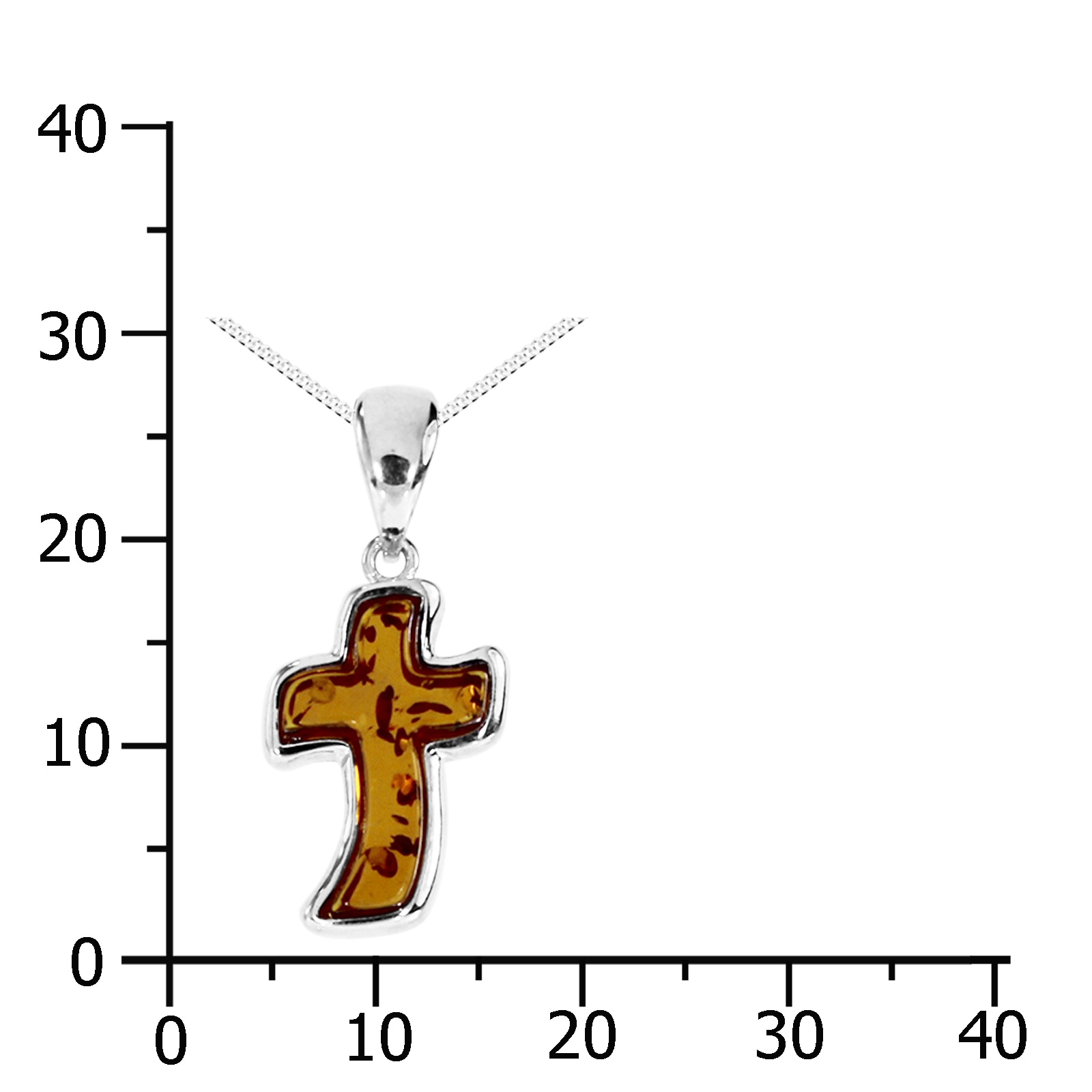 OSTSEE-SCHMUCK Kette mit Anhänger »Ostsee-Schmuck Kette mit Anhänger Kreuz 17x11 mm«, (2 tlg.)