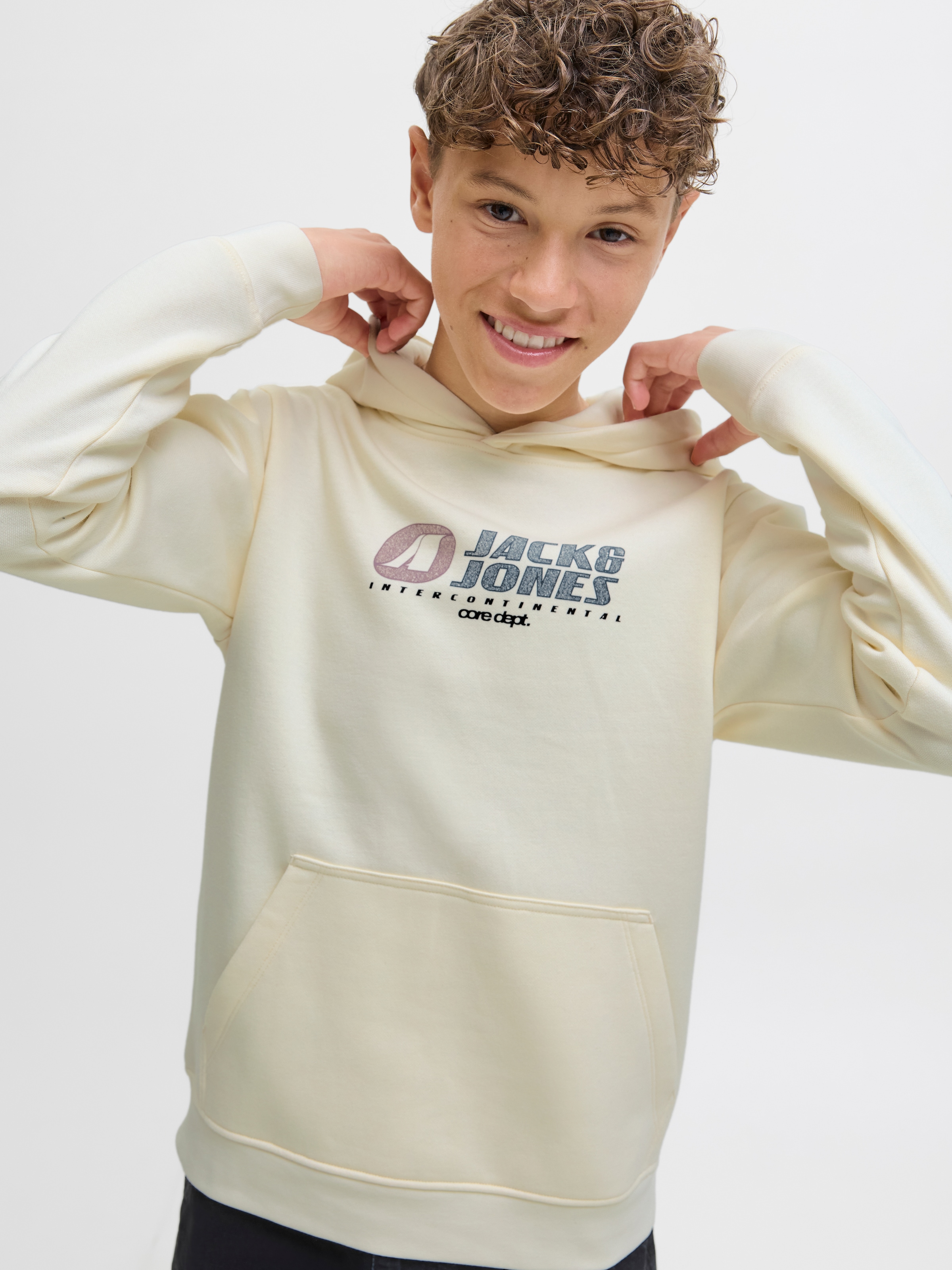 Jack & Jones Junior Kapuzensweatshirt »JCOTIER FRONT PRINT SWEAT HOOD JNR«