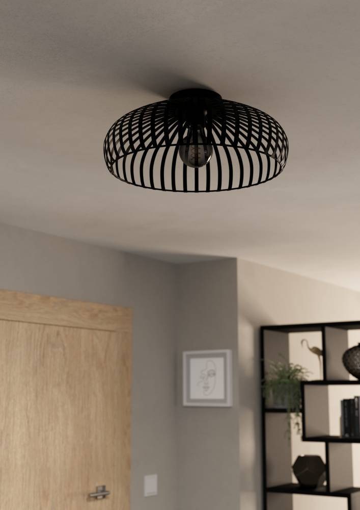 EGLO Deckenleuchte »MOGANO 3«, 1 flammig, Leuchtmittel E27 | ohne Leuchtmittel, Deckenleuchte, Metall in Schwarz, Flurlampe mit E27 Fassung, Ø 43 cm