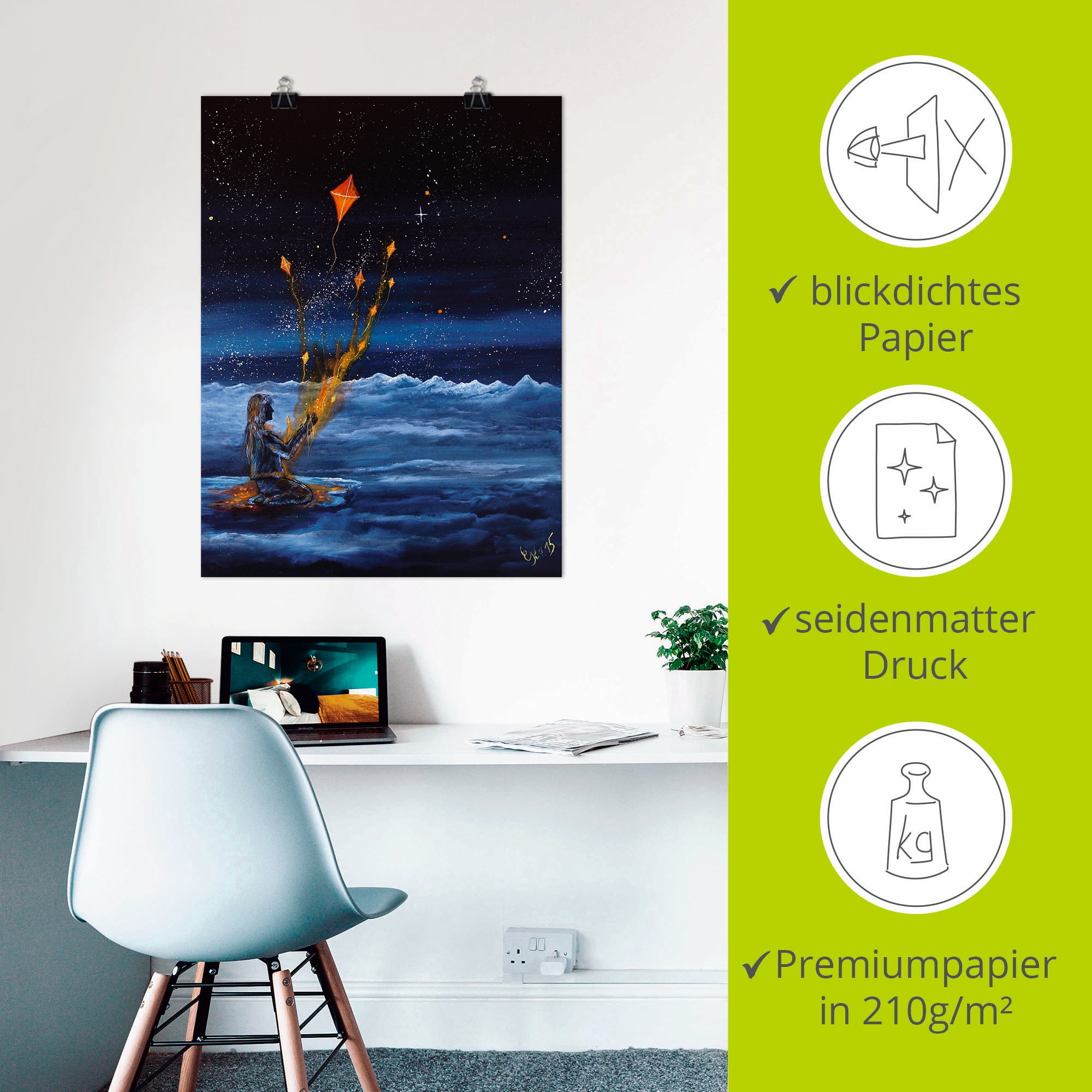 Artland Wandbild »Himmlische Drachen«, Dark Fantasy, (1 St.), als Poster, Wandaufkleber in verschied. Größen