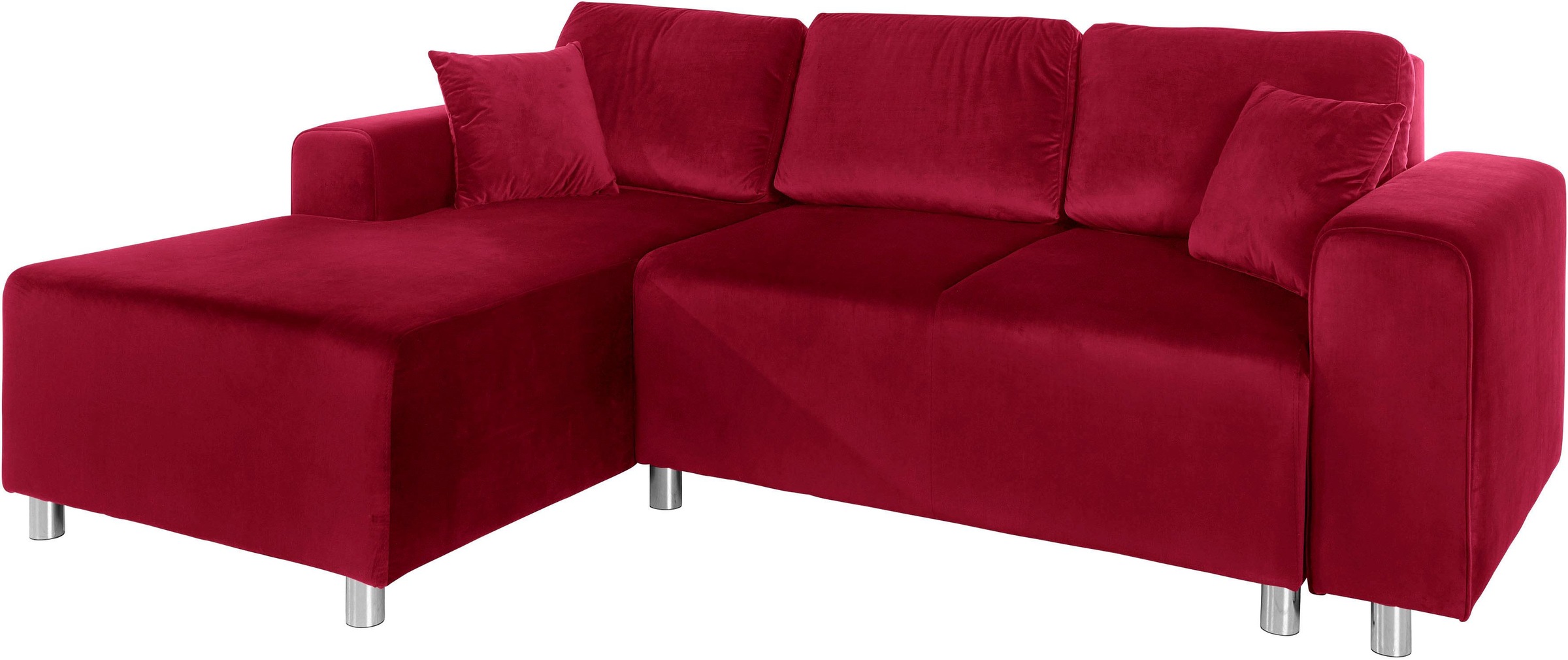 Home affaire Ecksofa »Györ«, L-Form, wahlweise mit Bettfunktion und Bettkasten incl. 2 Zierkissen