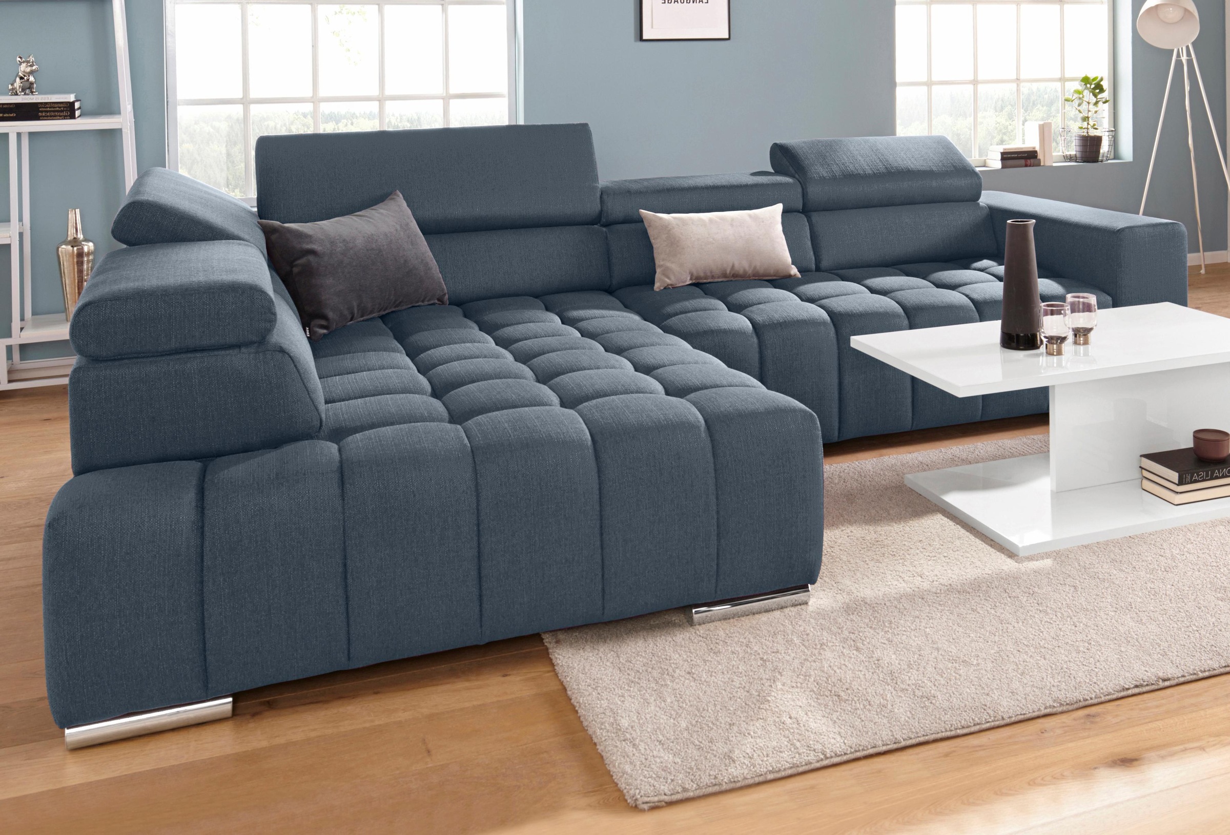 exxpo - sofa fashion Ecksofa »Elias, aktuelle Kreuzsteppung im Sitz, bequem günstig online kaufen