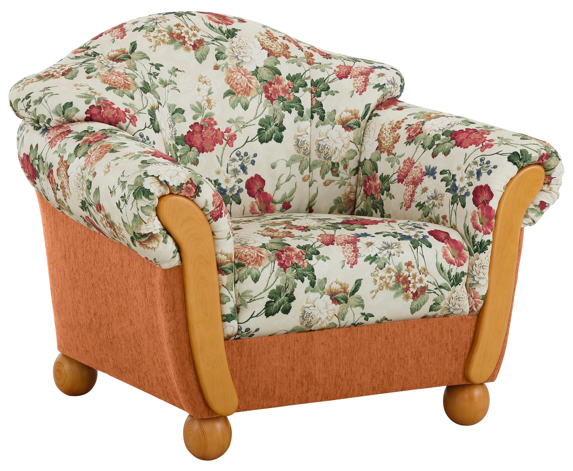 Home affaire Sessel »Milano, bequemer Loungesessel, Landhaus-Stil, Holz-Cha günstig online kaufen