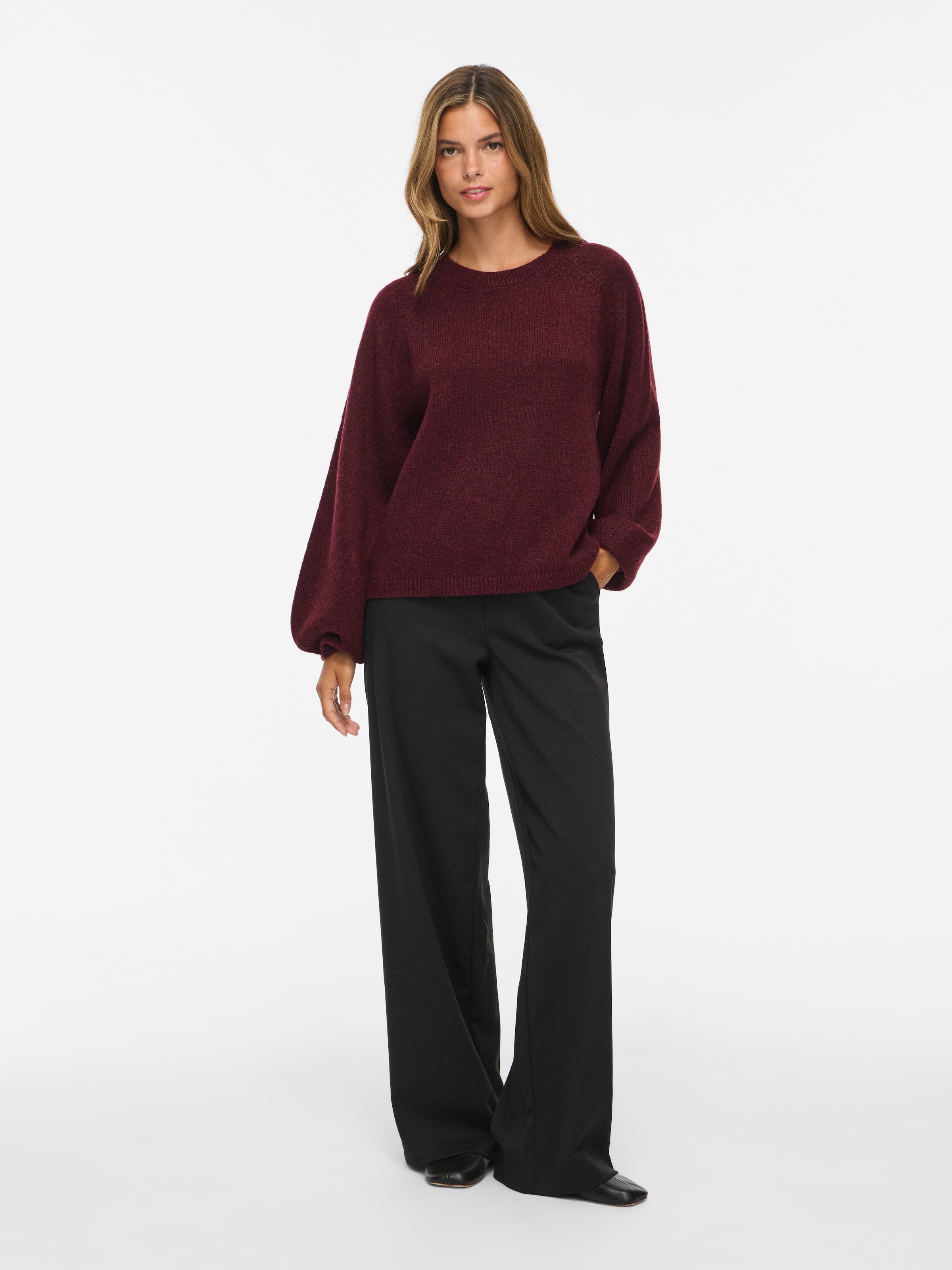 Vila Strickpullover »VISAPNA O-NECK L/S KNIT TOP/PB/1« mit Rundhalsausschnitt, aus Strick, Regular Fit