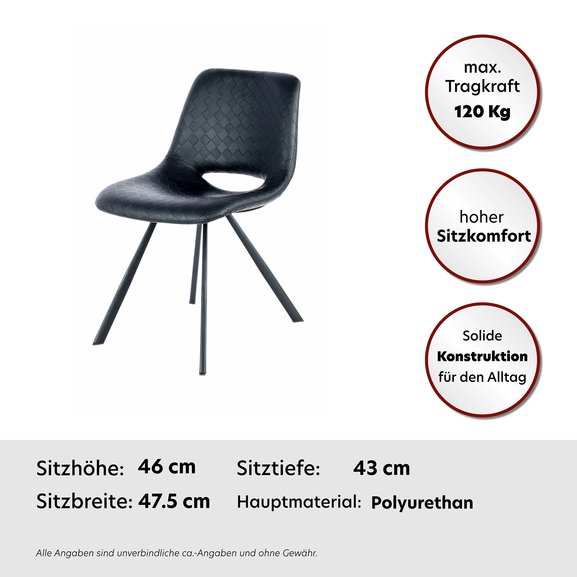 Kayoom Stuhl »Josephine 325 2er-Set, zeitloses Design, mit geometrischer Aussparung«, (Set), 2 St., pflegeleicht, schlicht, weiche Polsterung für angenehmes Sitzgefühl