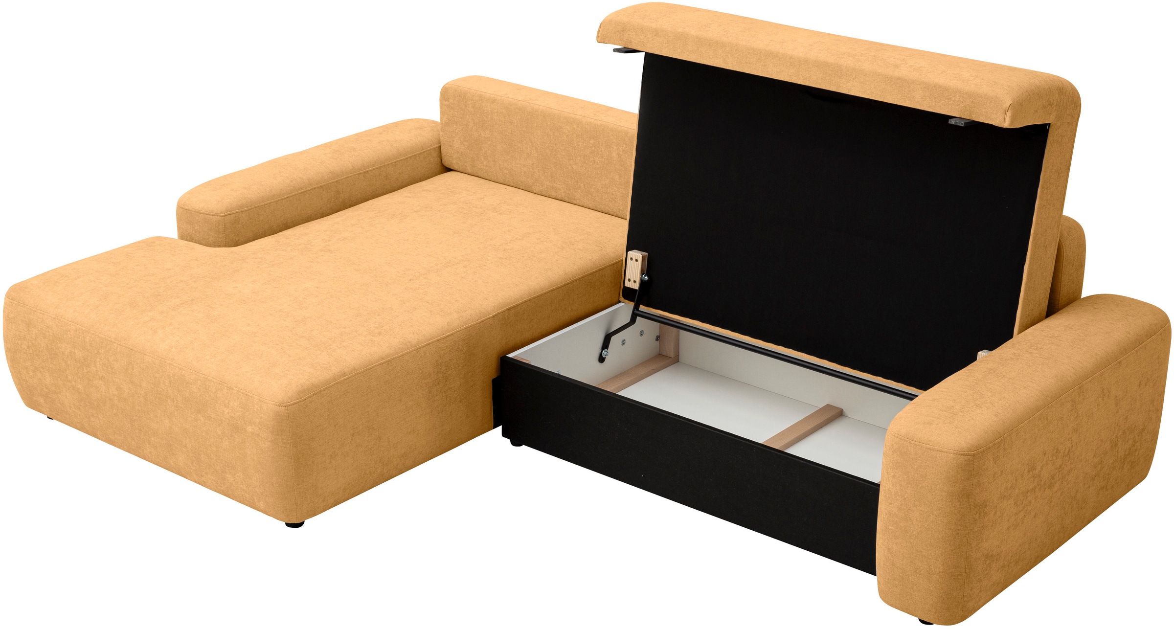 INOSIGN Ecksofa »TORGE (264cm), Schlafsofa in Cord, Samtvelours o Struktur fein, L-Form«, Schlaffunktion, Bettkasten, Liegefläche: 125/210 cm