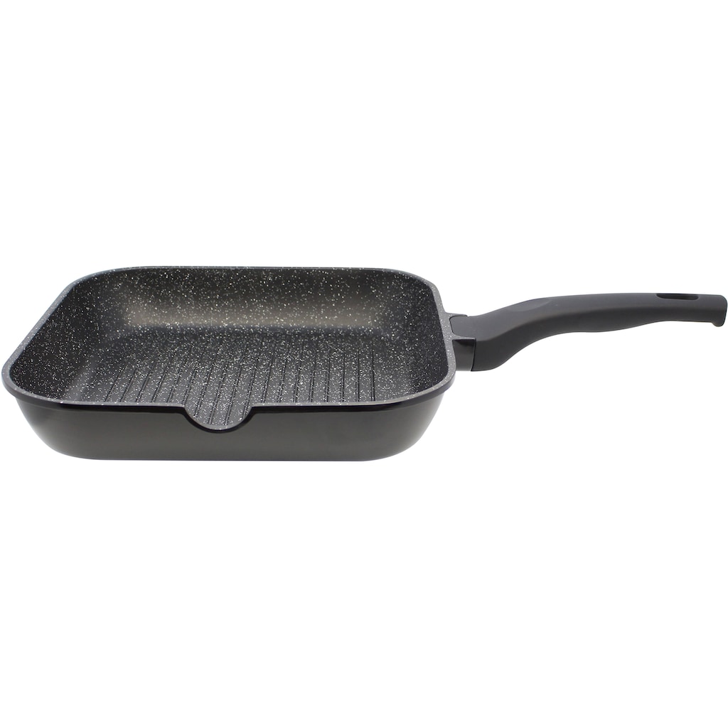 Elo Grillpfanne »Siloncast«, Aluminiumguss, (1 tlg.), große Bratflüäche, Softtouch-Stielgriff, induktionsgeeignet, 28x28 cm