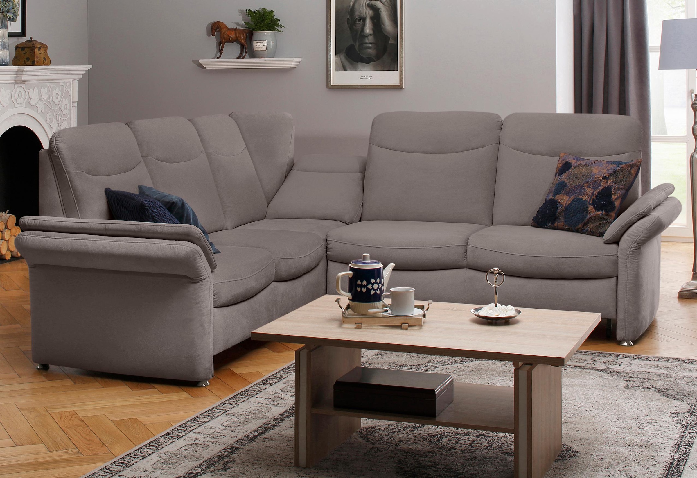 Home affaire Ecksofa »Tahoma L-Form«, mit Armlehnfunktion, wahlweise Bettfunktion, Schublade, Relaxfunktion