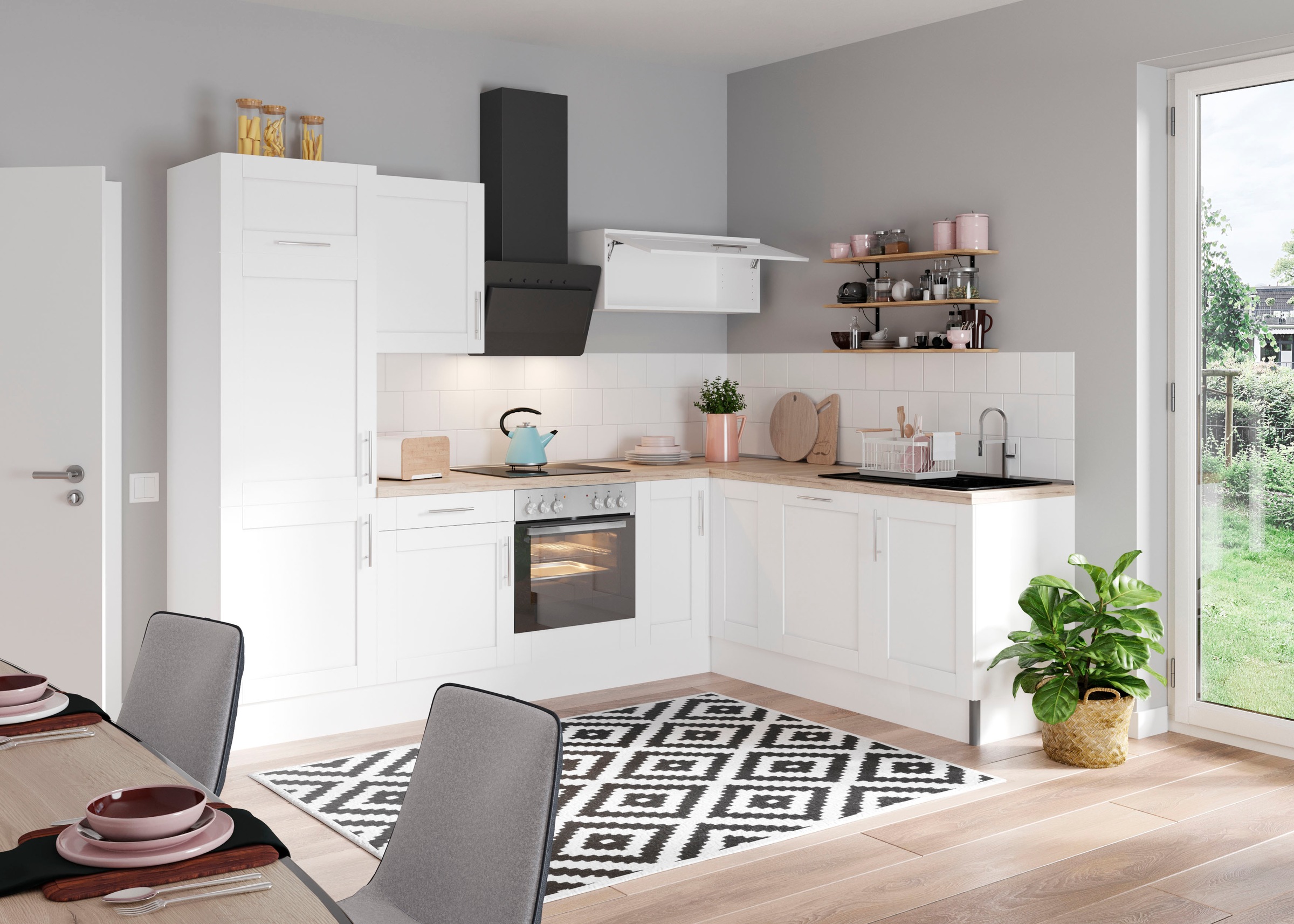 OPTIFIT Küche »Ahus«, 200 x 270 cm breit, wahlweise mit E-Geräten, Soft Clo günstig online kaufen
