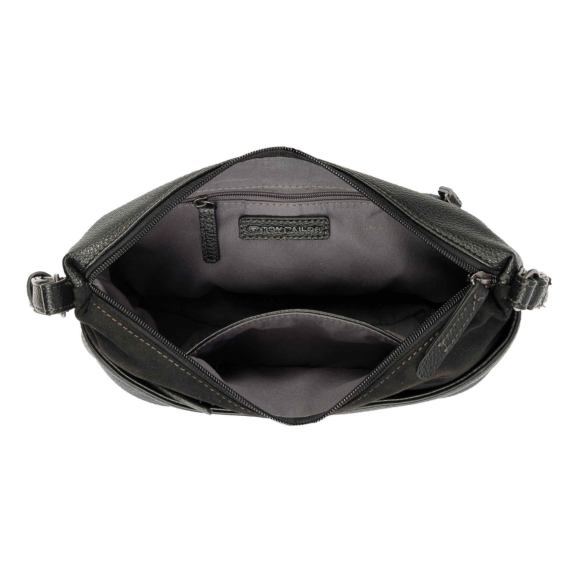 TOM TAILOR Handtasche »Miha«, weiches Veloursimitat mit soft genarbtem Lederimitat und viel Platz