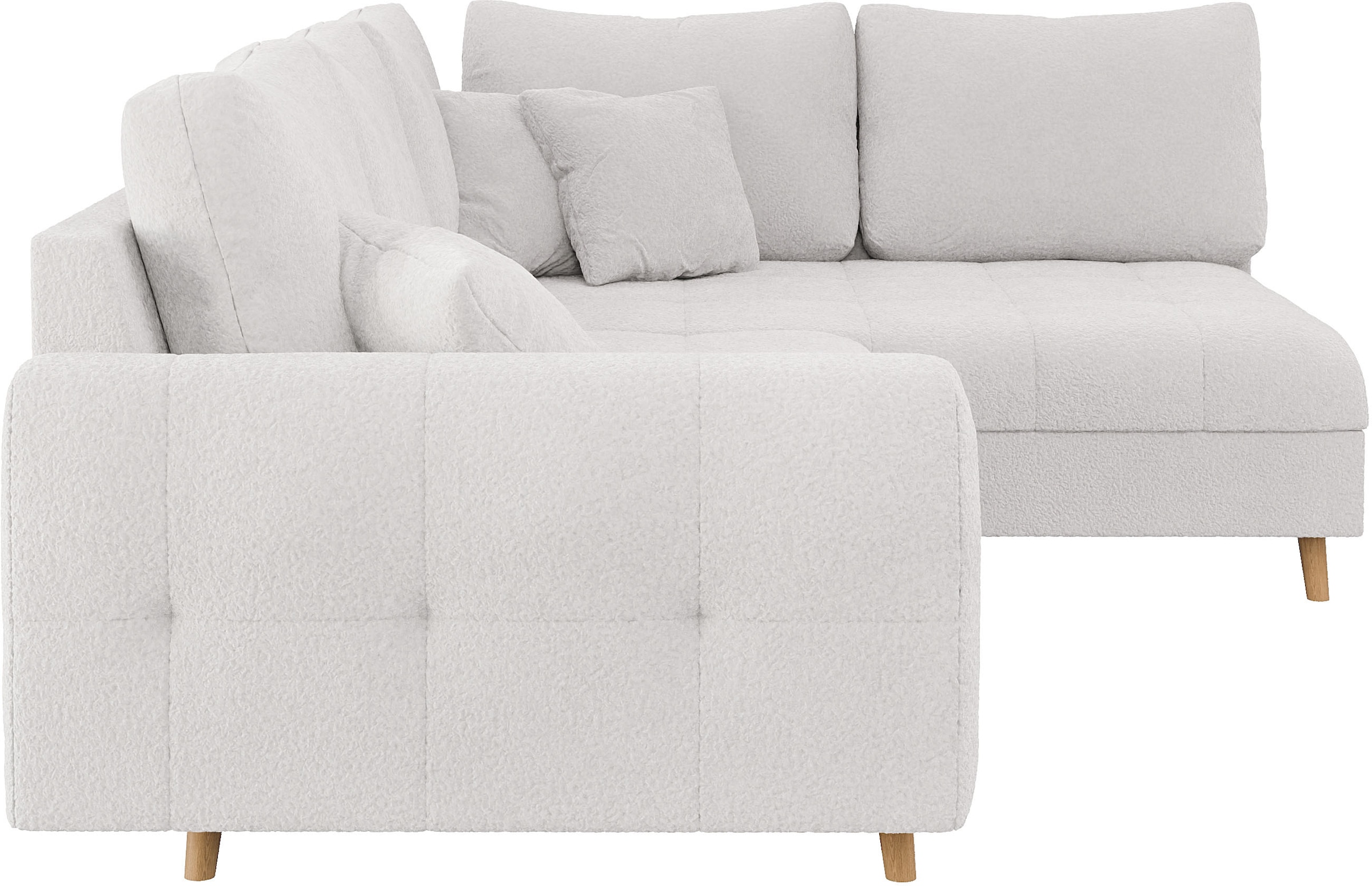 Home affaire Ecksofa »CHARRE L-Form mit Ottomane, Maße B/T/H: 231/161/81 cm«, feine Steppung, lose Rücken- und Zierkissen, auch in Cord und Bouclé