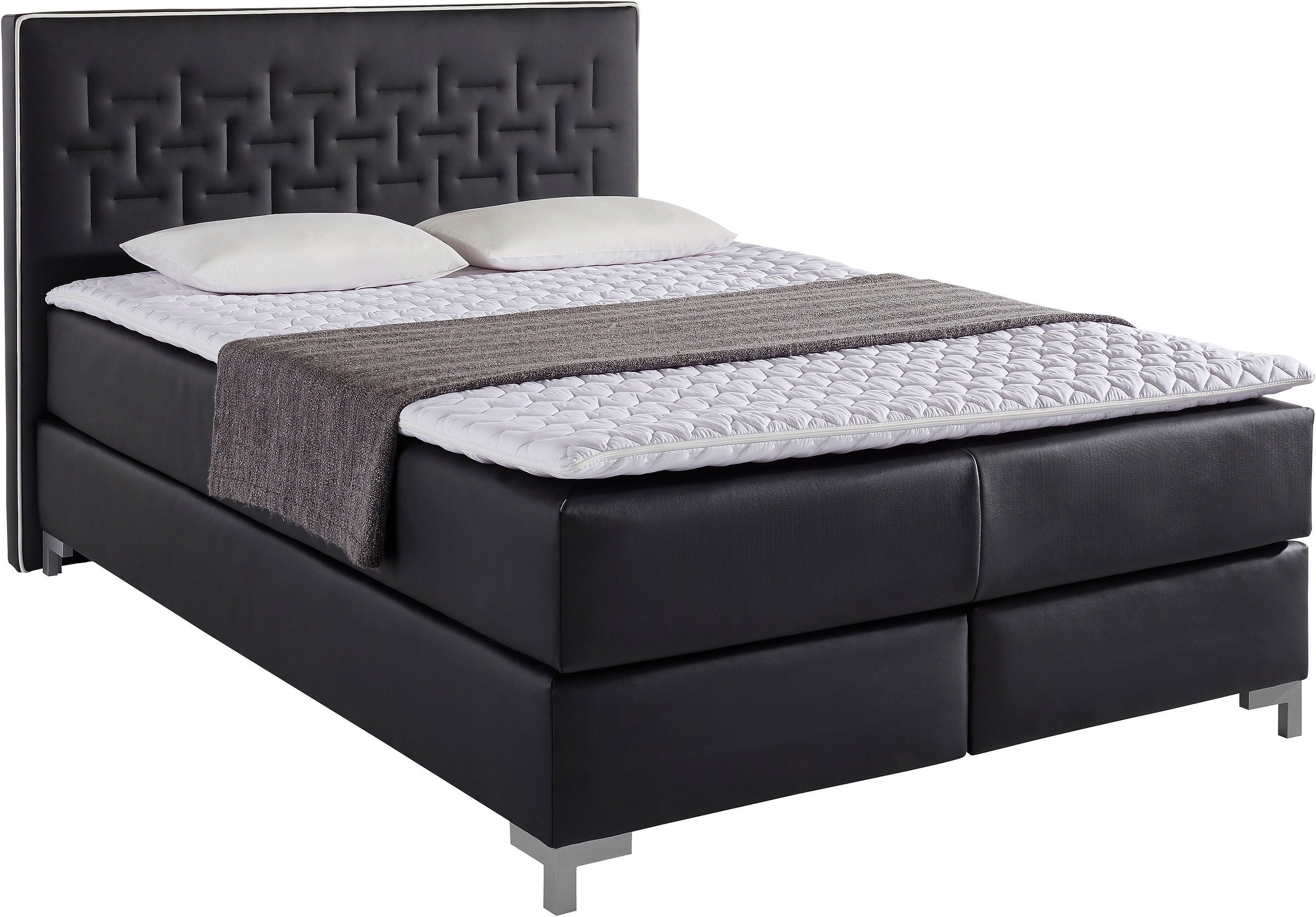 INOSIGN Boxspringbett »Coos«, mit besonderer Steppung im Kopfteil, 3 Matrat günstig online kaufen