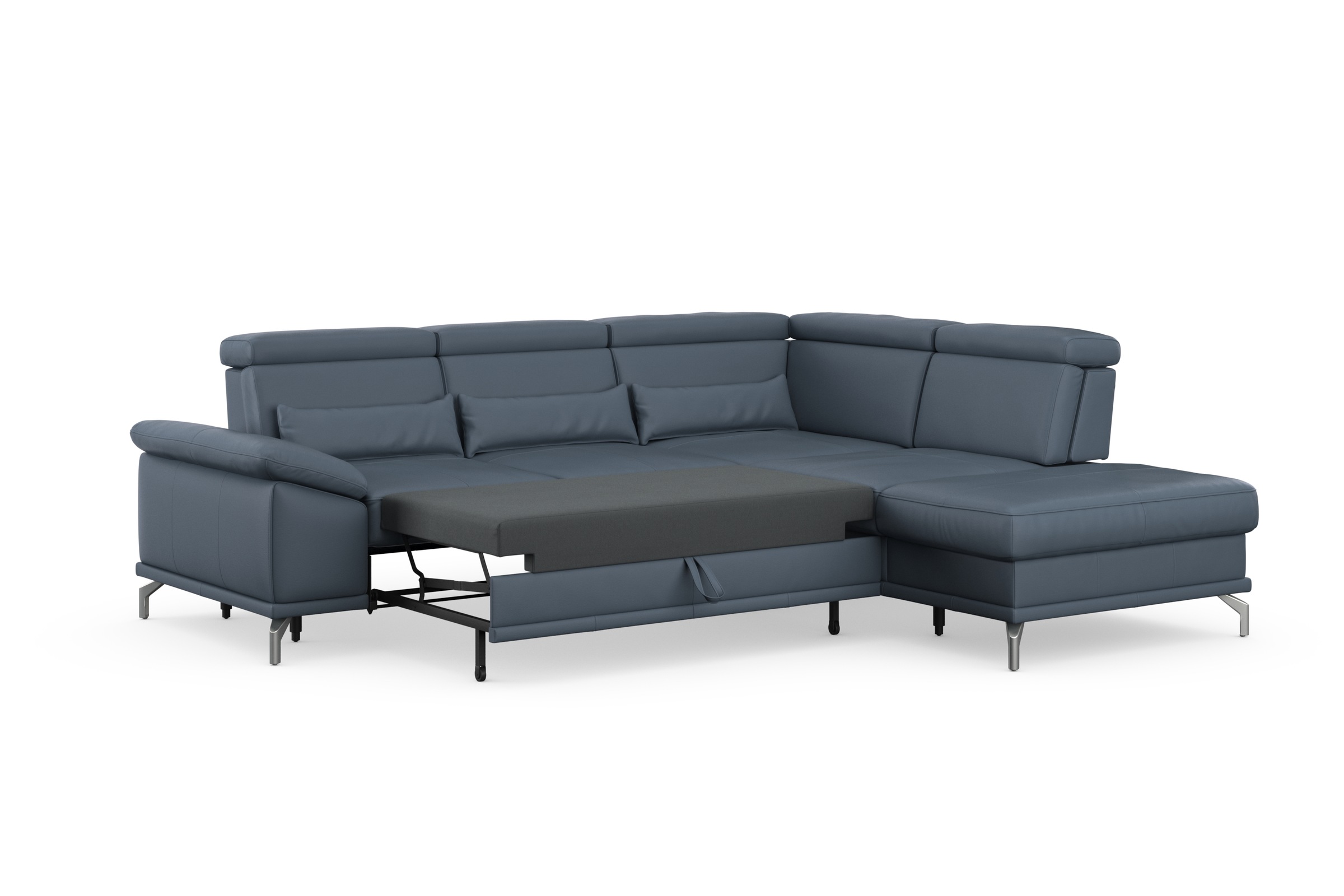 sit&more Ecksofa »Cabrio L-Form, mit Sitztiefenverstellung, Arm- und Kopfteilverstellung«, 3 Nierenkissen, Federkern, optional Bettfunktion und Stauraum
